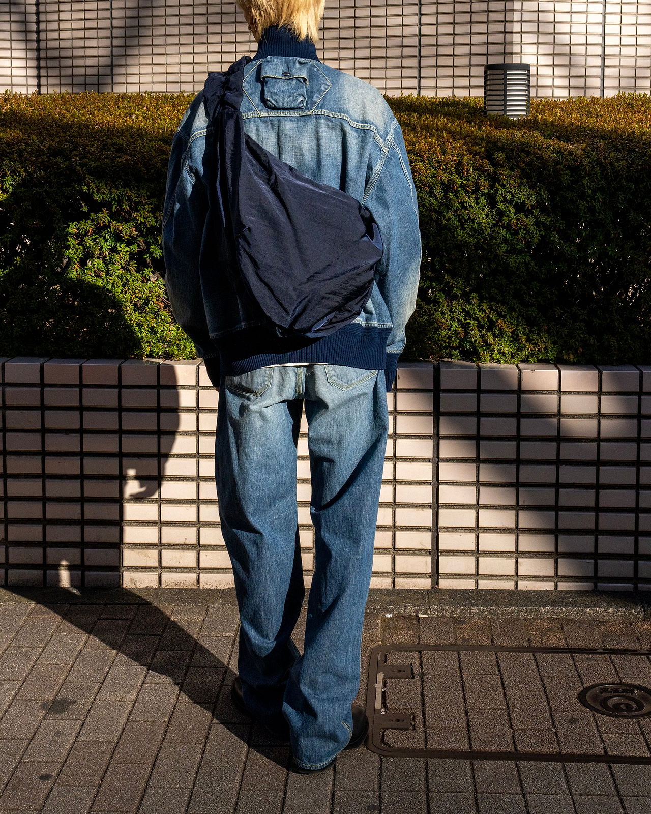 着用カラー ネイビー／身長175cm（スナップスタッフ）