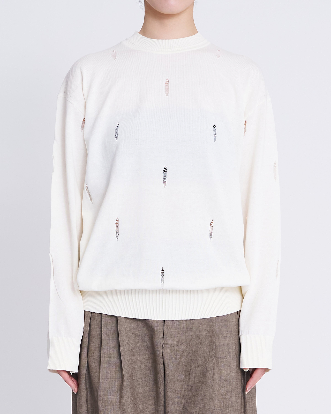 【25SS】ダメージホールニットプルオーバー