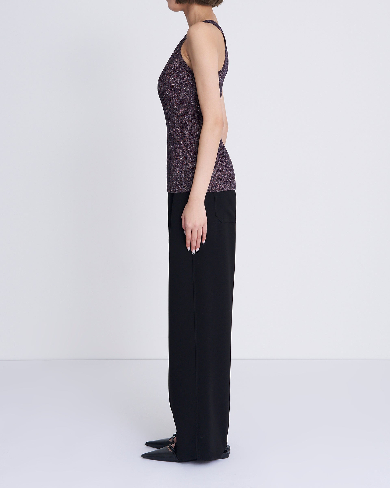 【25SS】グリッターリブニットタンクトップ