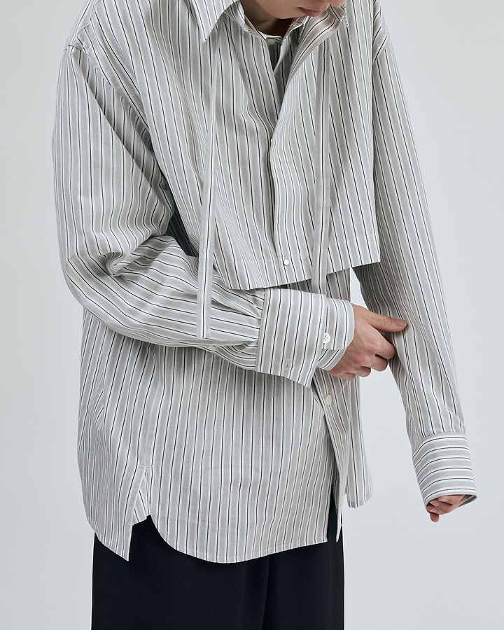 【25SS】クロップドプルオーバーストライプシャツ