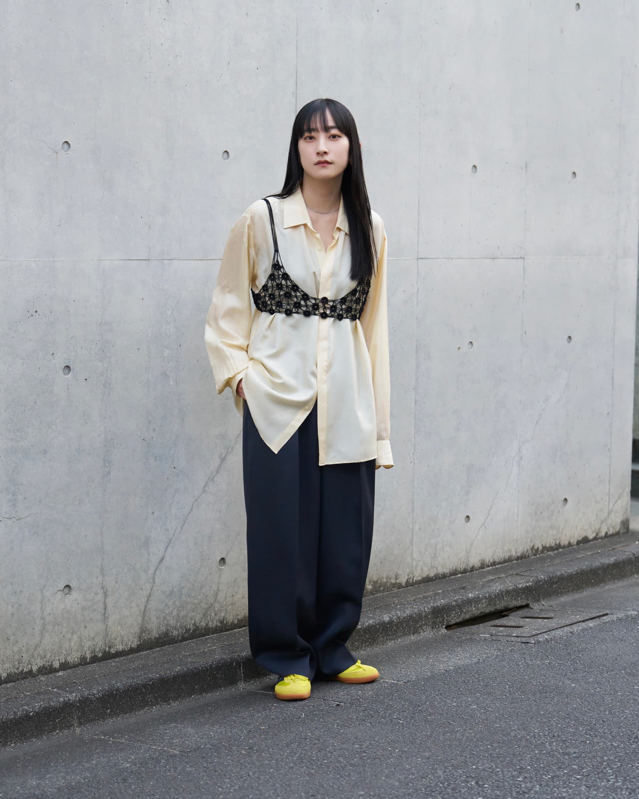 着用サイズ38／身長165cm（進化と深化を続けるエッセンシャルズ　THE RERACS × 1LDK × F/STOREコラボコレクション掲載）