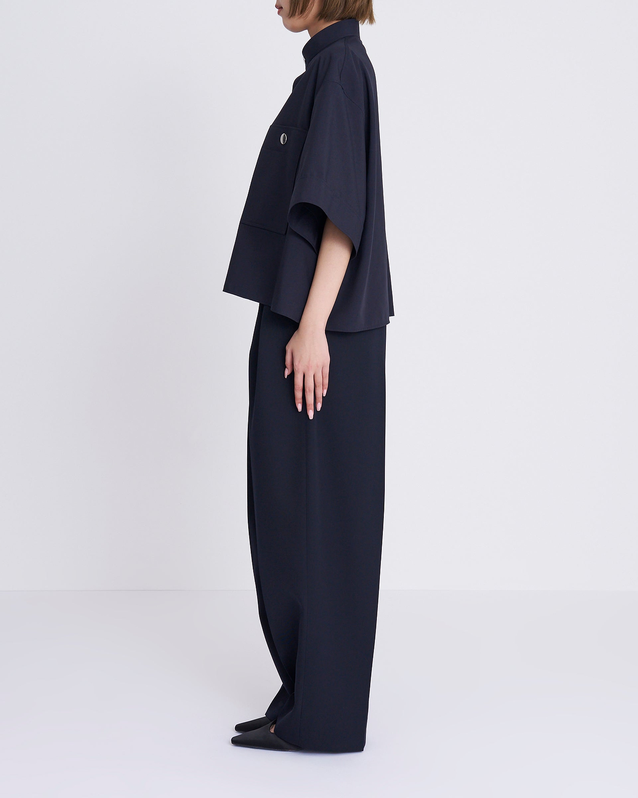 ＜THE RERACS×1LDK×F/STORE＞バンドカラーUSプルオーバーショートシャツ