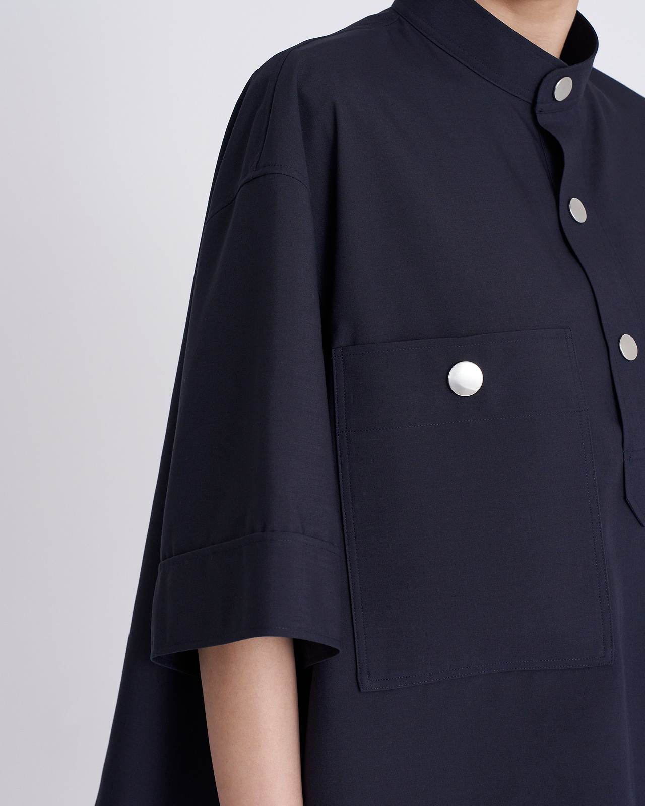 ＜THE RERACS×1LDK×F/STORE＞バンドカラーUSプルオーバーショートシャツ