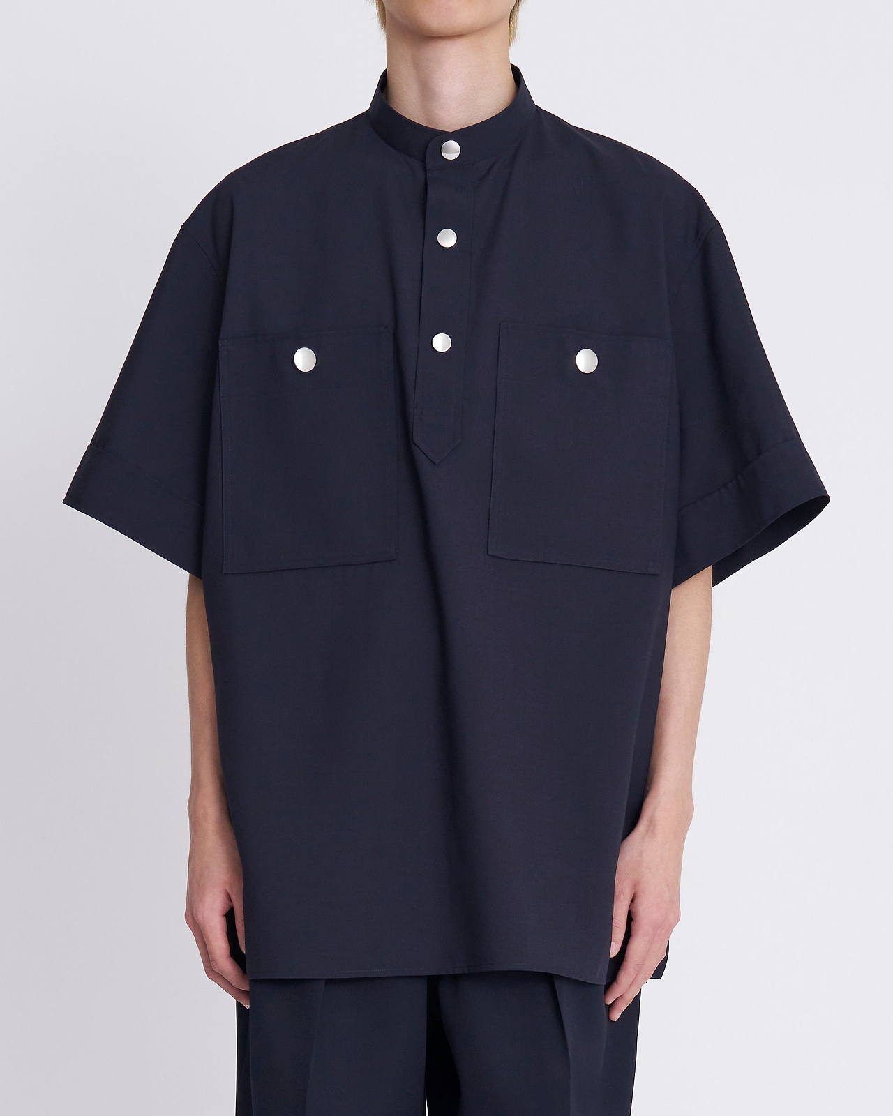 ＜THE RERACS×1LDK×F/STORE＞バンドカラーUSプルオーバーシャツ
