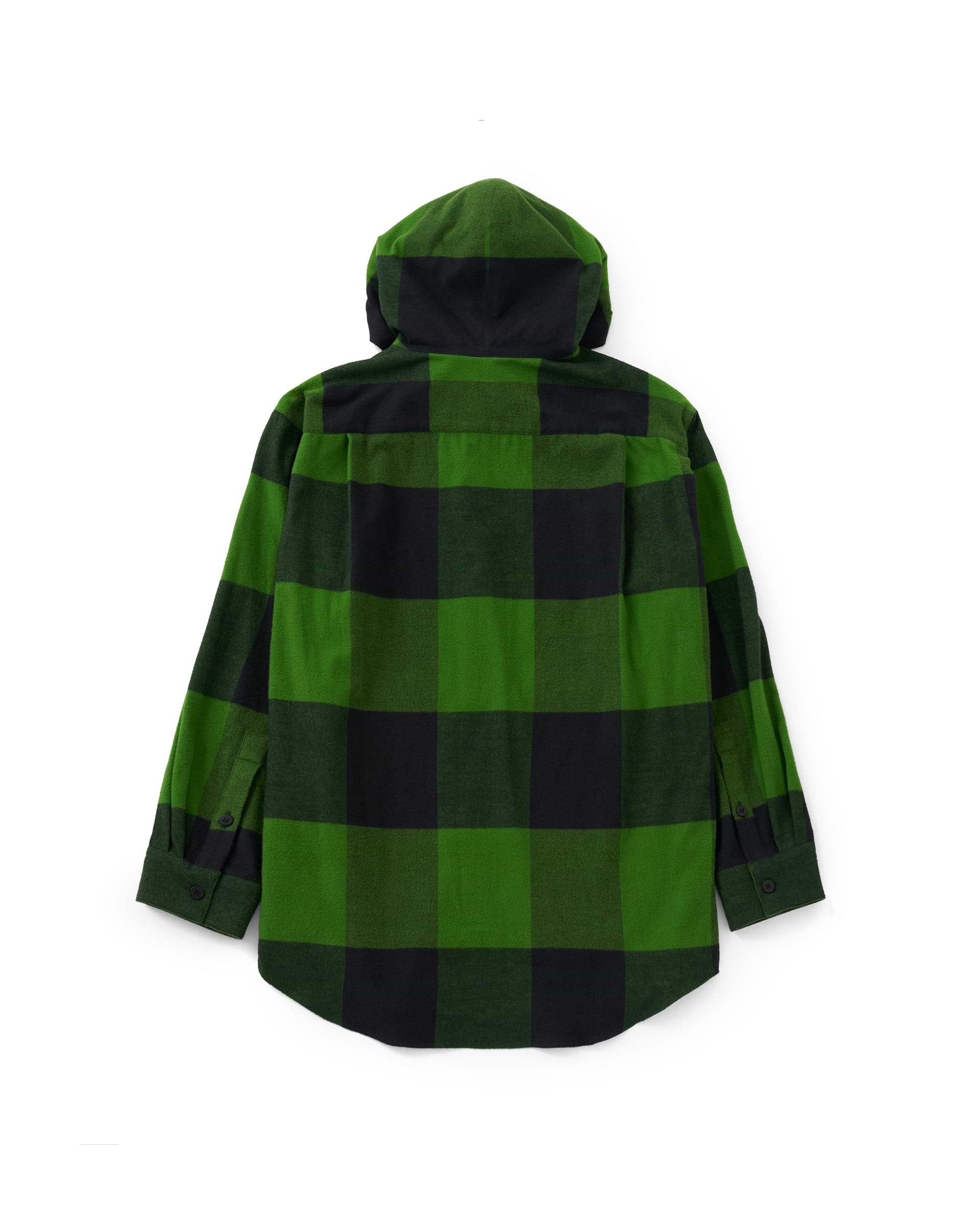 OVERCOAT フード付きシャツ ライトグリーン OVERCOAT】フランネルフーディーシャツインコットンフランネル
