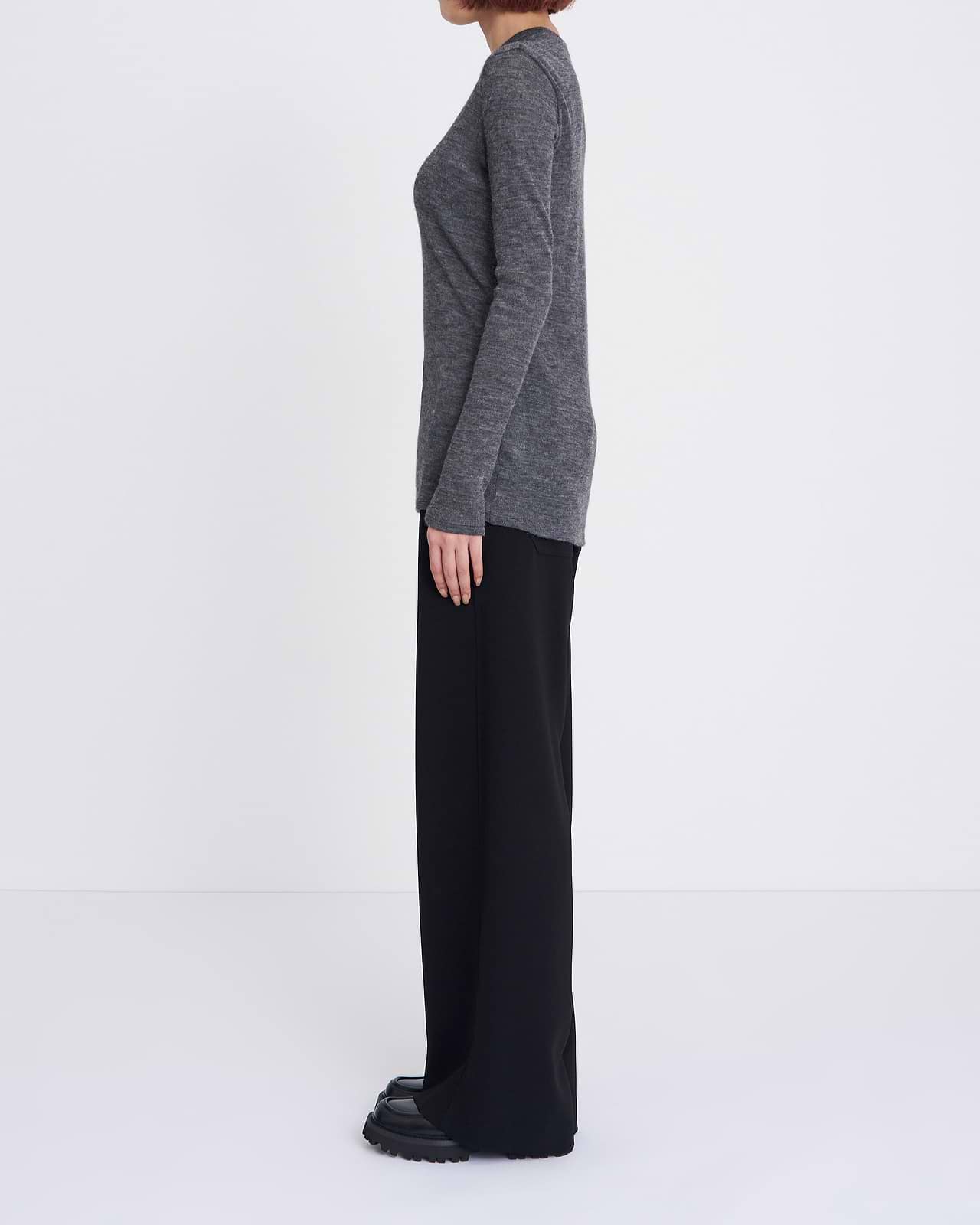 【25AW】ベビーアルパカ サーキュラーリブ(クルーネック)