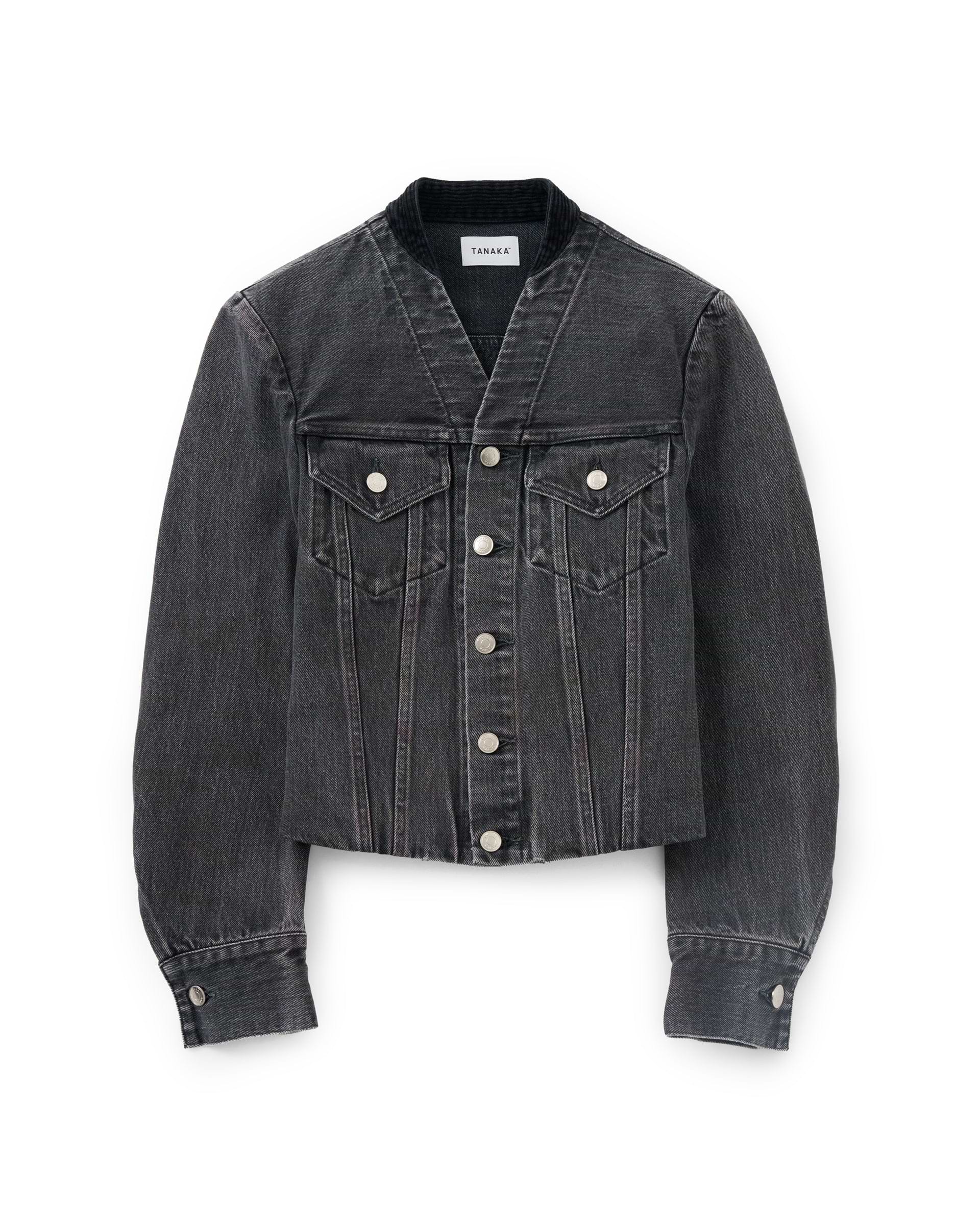 TANAKA】ノーカラートラッカージャケット グレー | 日本製 デニム
