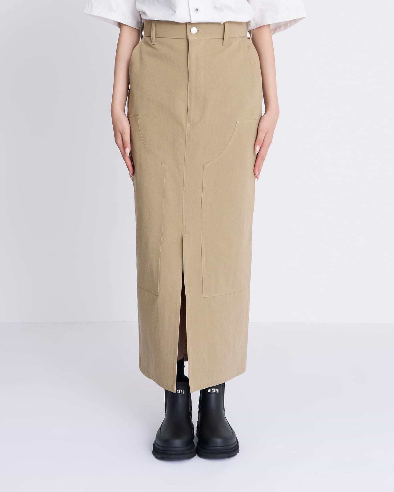 【25SS】コットンチノクロス ダブルニースカート