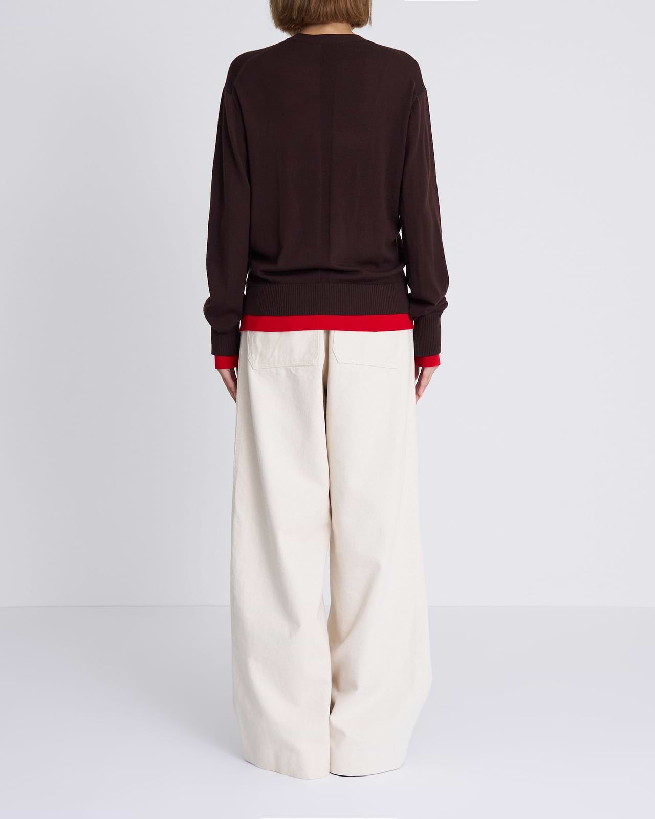【25AW】バイカラートリムニット