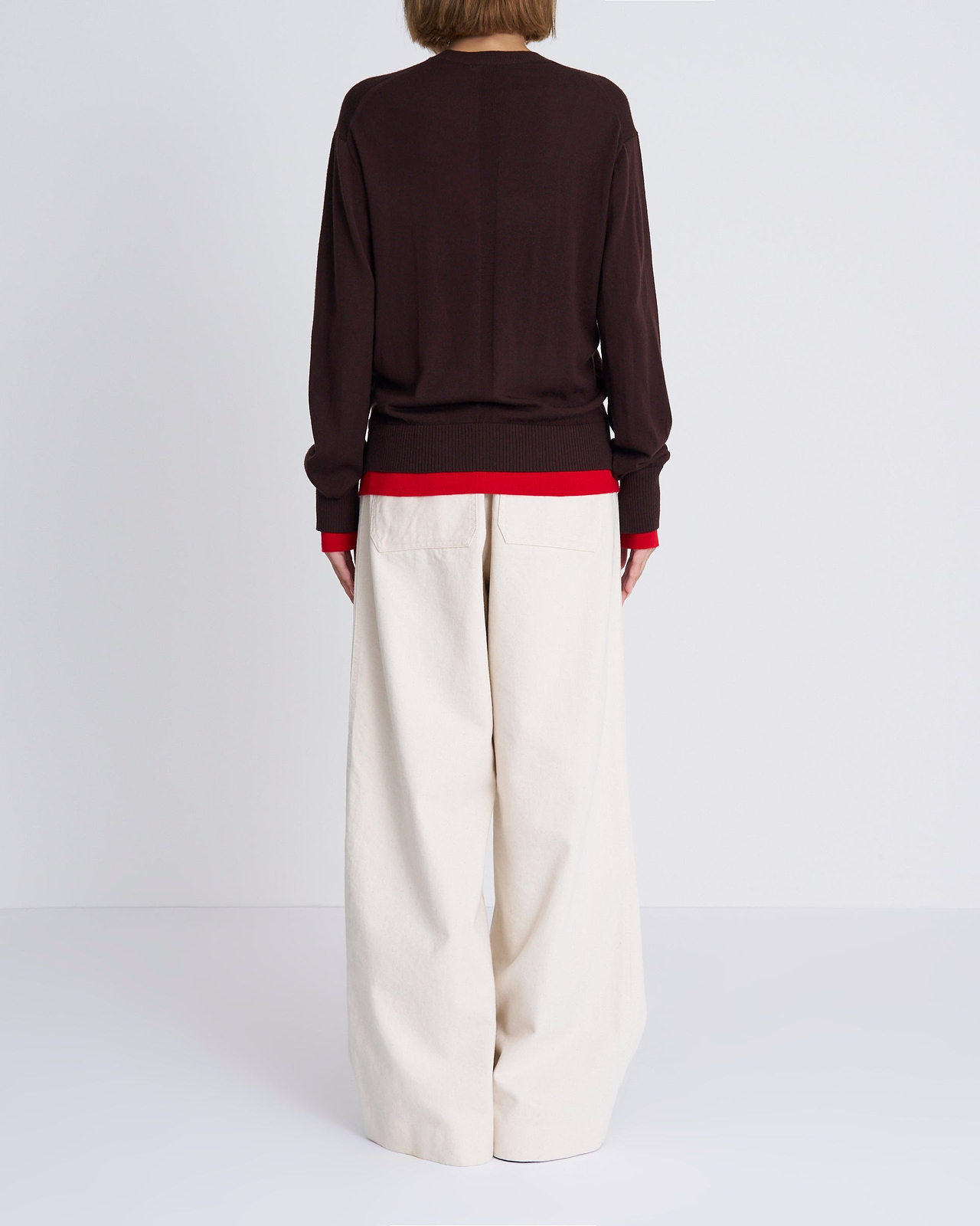 【25AW】バイカラートリムニット