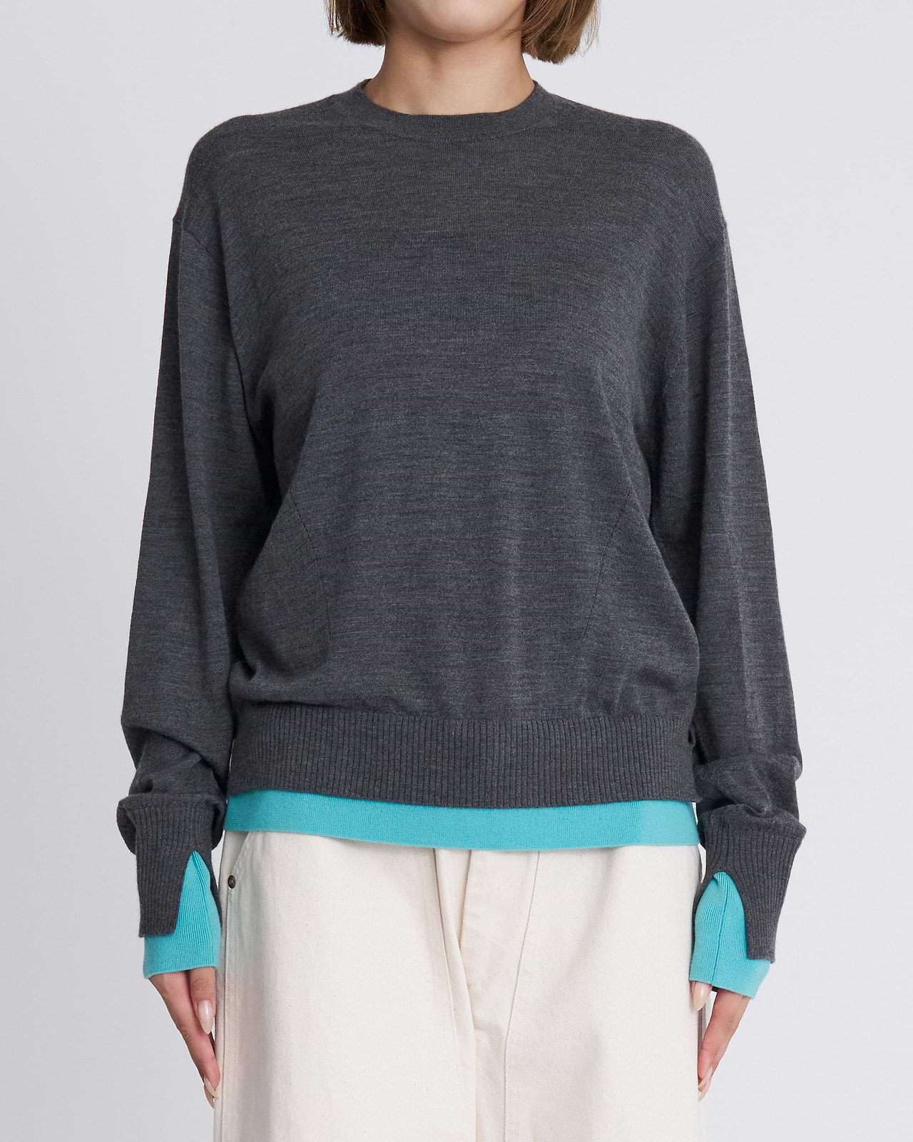 【25AW】バイカラートリムニット