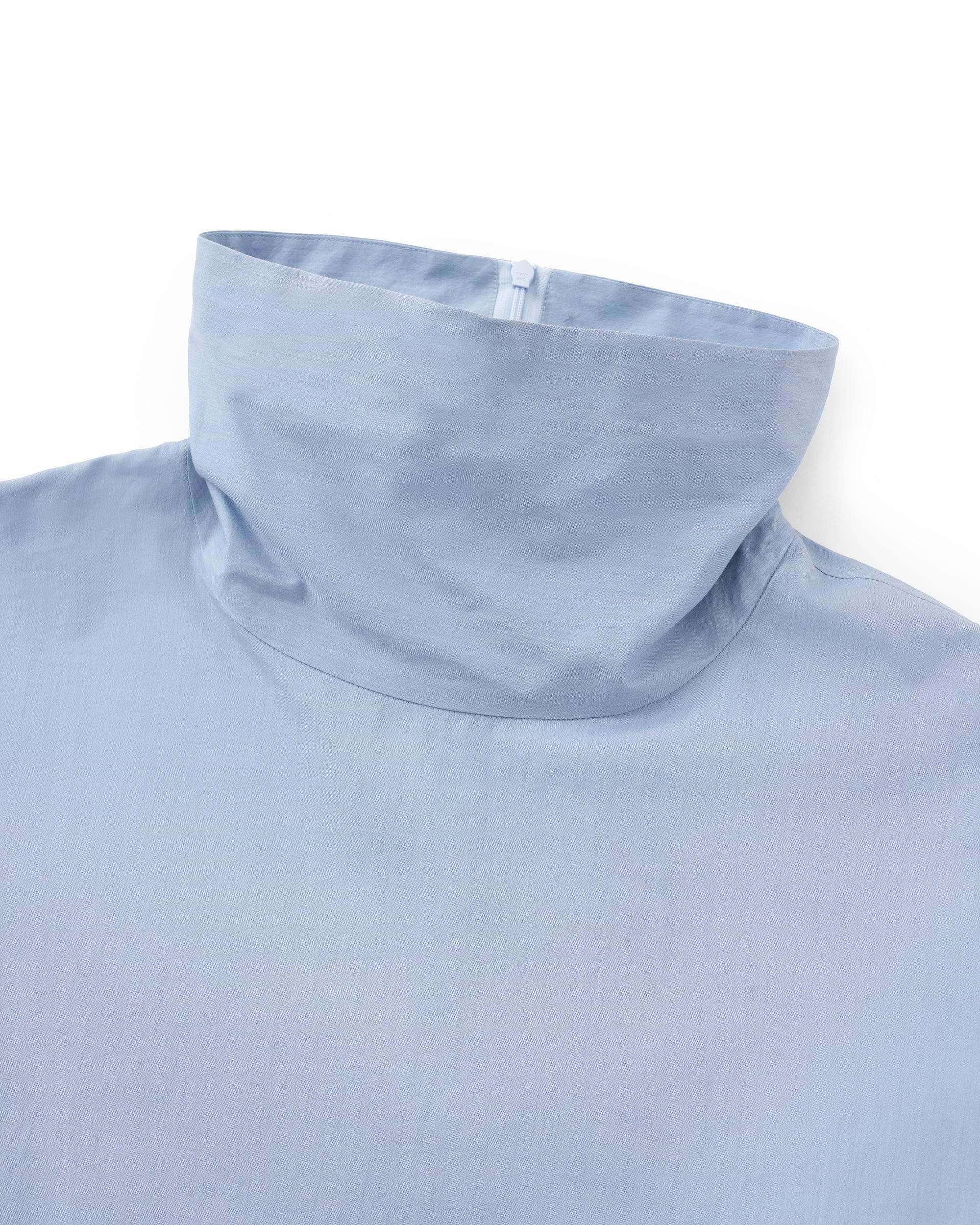 ATON 長袖シャツ ライトブルー ATON】コットンシルクローンハイネックオーバーシャ​​ツ