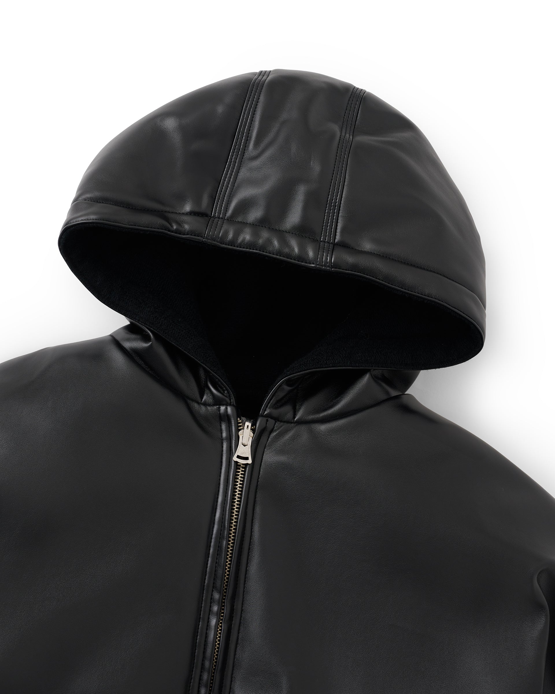 美品✨ レザーフードジャケット ideal ジップアップ ヴィンテージ加工Y2K 美品✨ レザーフードジャケット ideal ジップアップ