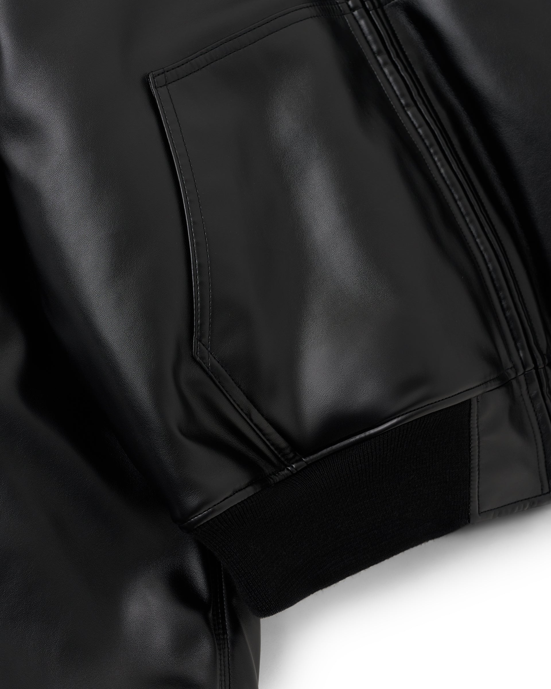 INSCRIRE】レザーシップアップフーディー ブラック | 日本製