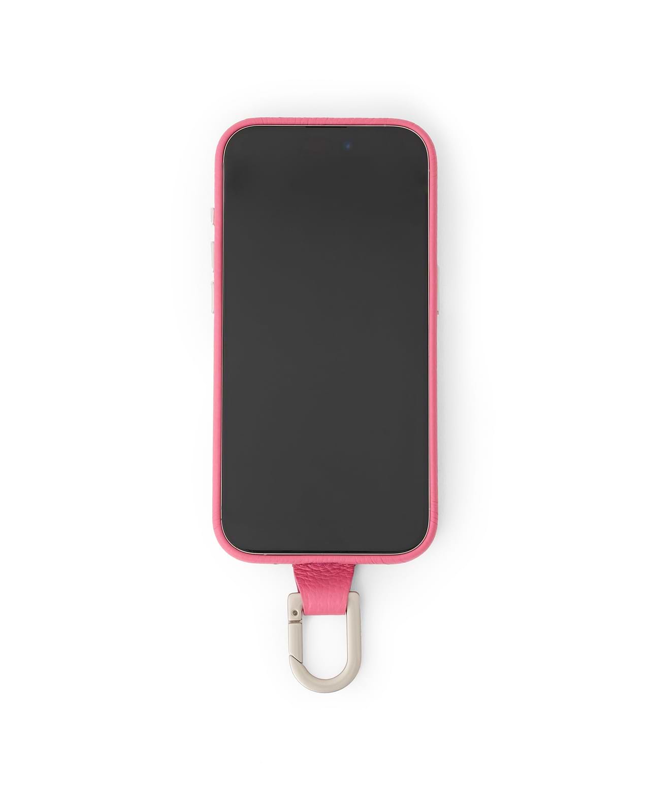 カラビナ付iPhoneケース(ショッキングピンク)