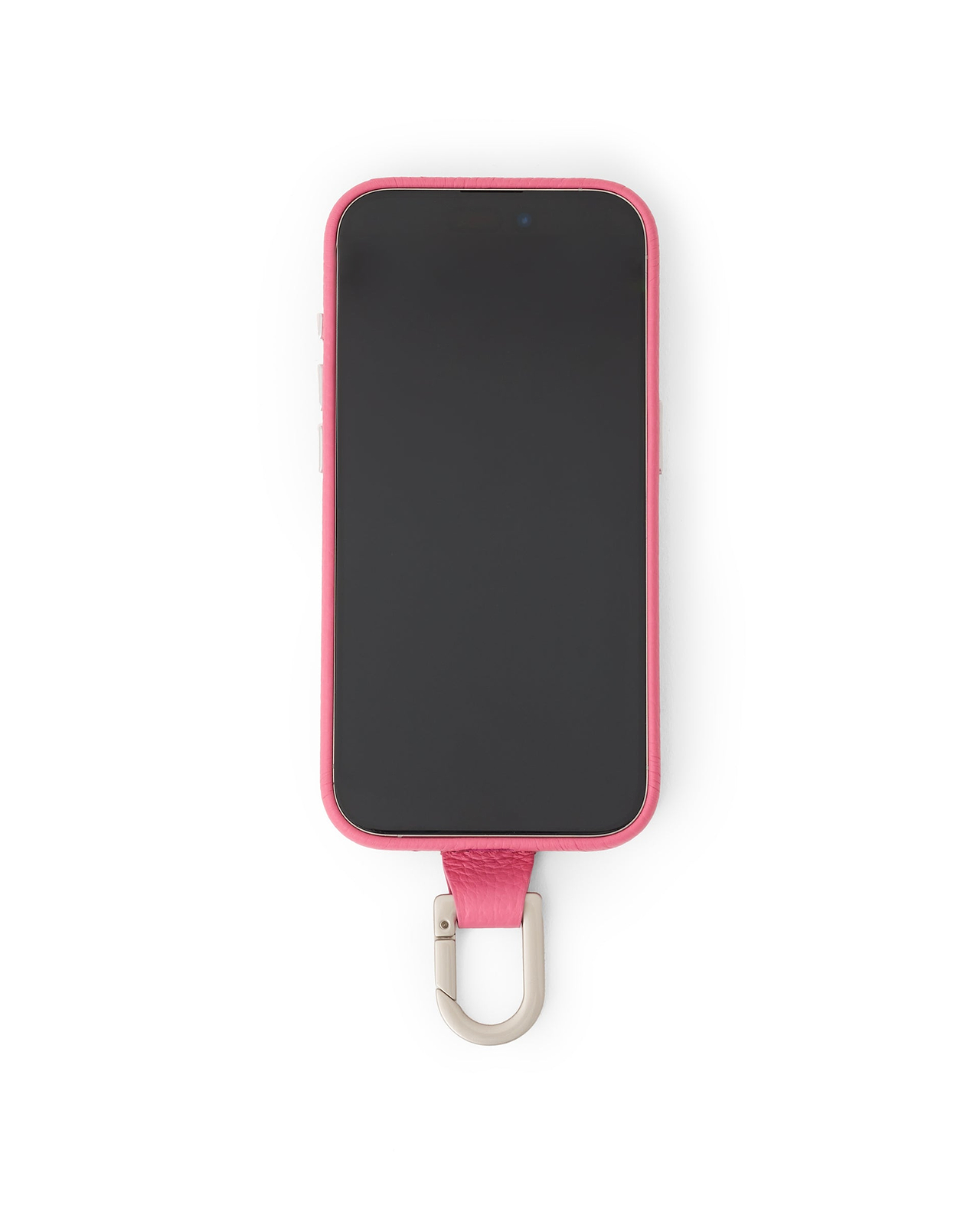 カラビナ付iPhoneケース（ショッキングピンク）