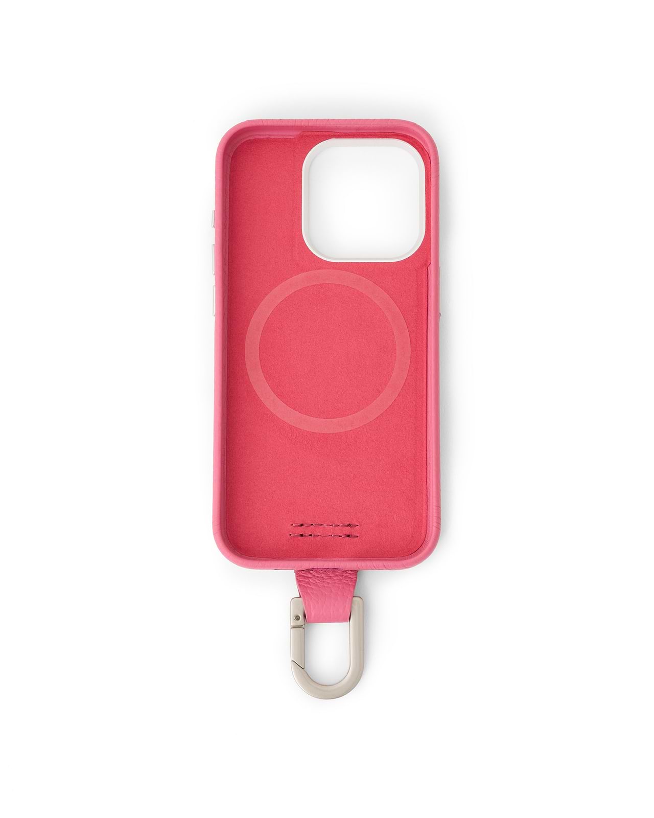 カラビナ付iPhoneケース(ショッキングピンク)