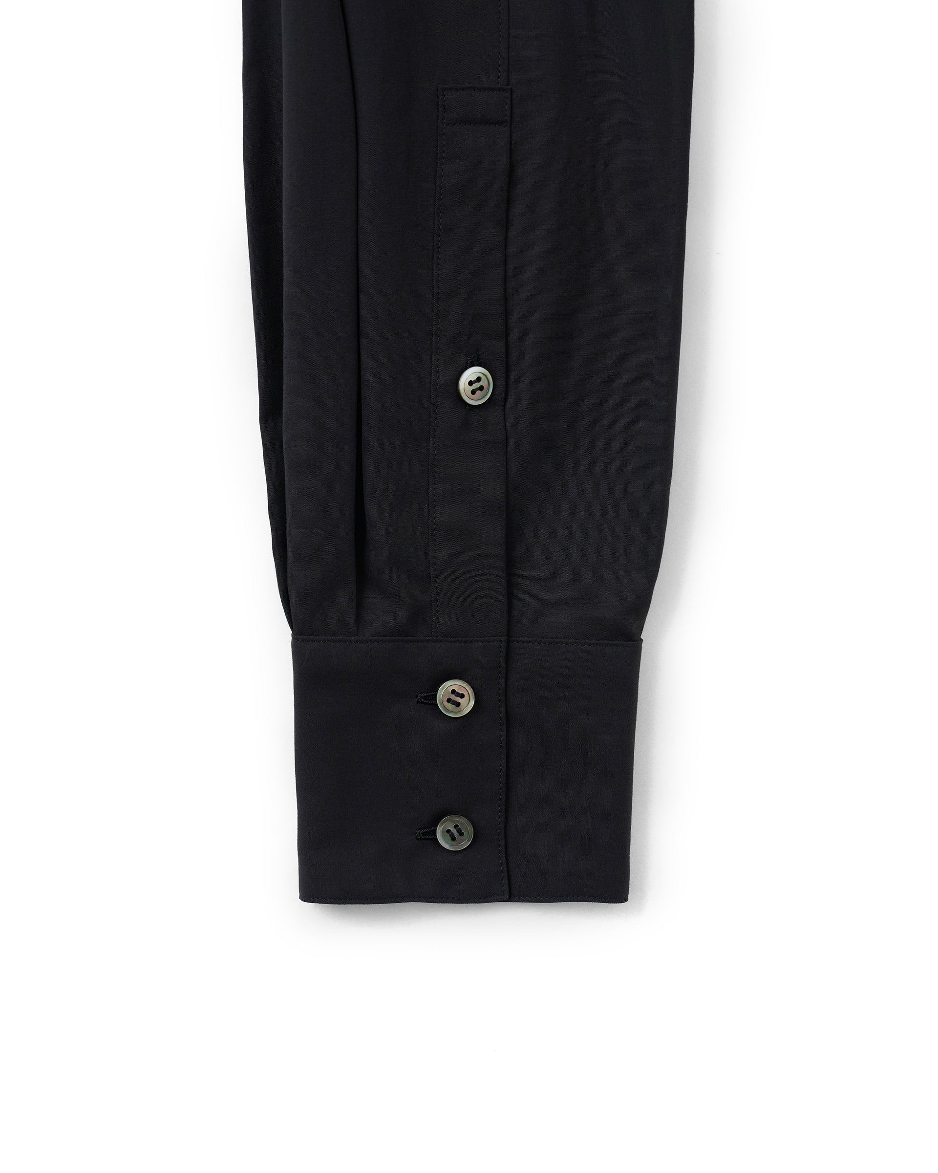 kanacoエンフォルドスリーブシャツ KANAKO SAKAI】エンブロイダードシャツ ブラック | 日本製 刺繍 | F