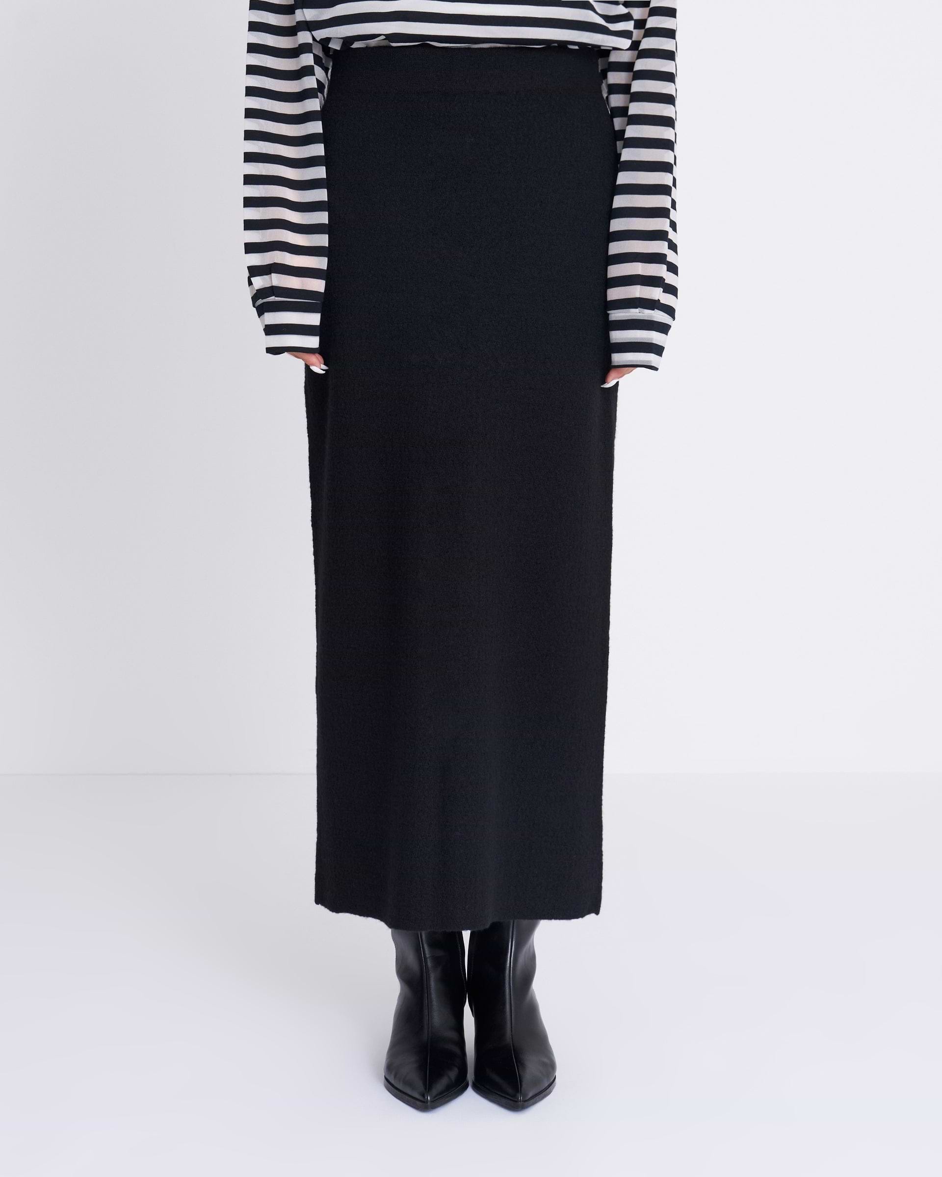 KANAKO SAKAI】ブークレニットスカート ブラック・レッド | 日本製