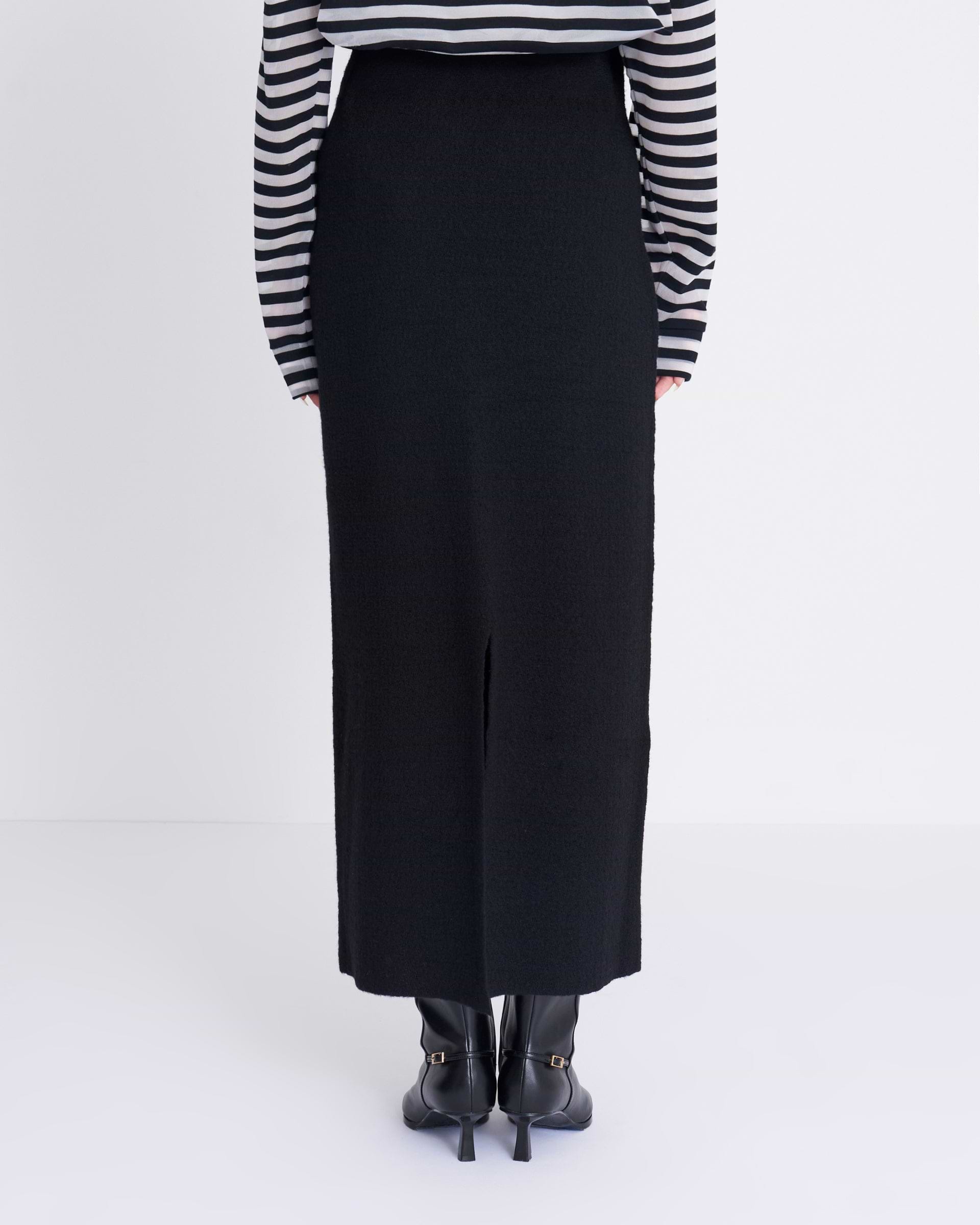 KANAKO SAKAI】ブークレニットスカート ブラック・レッド | 日本製