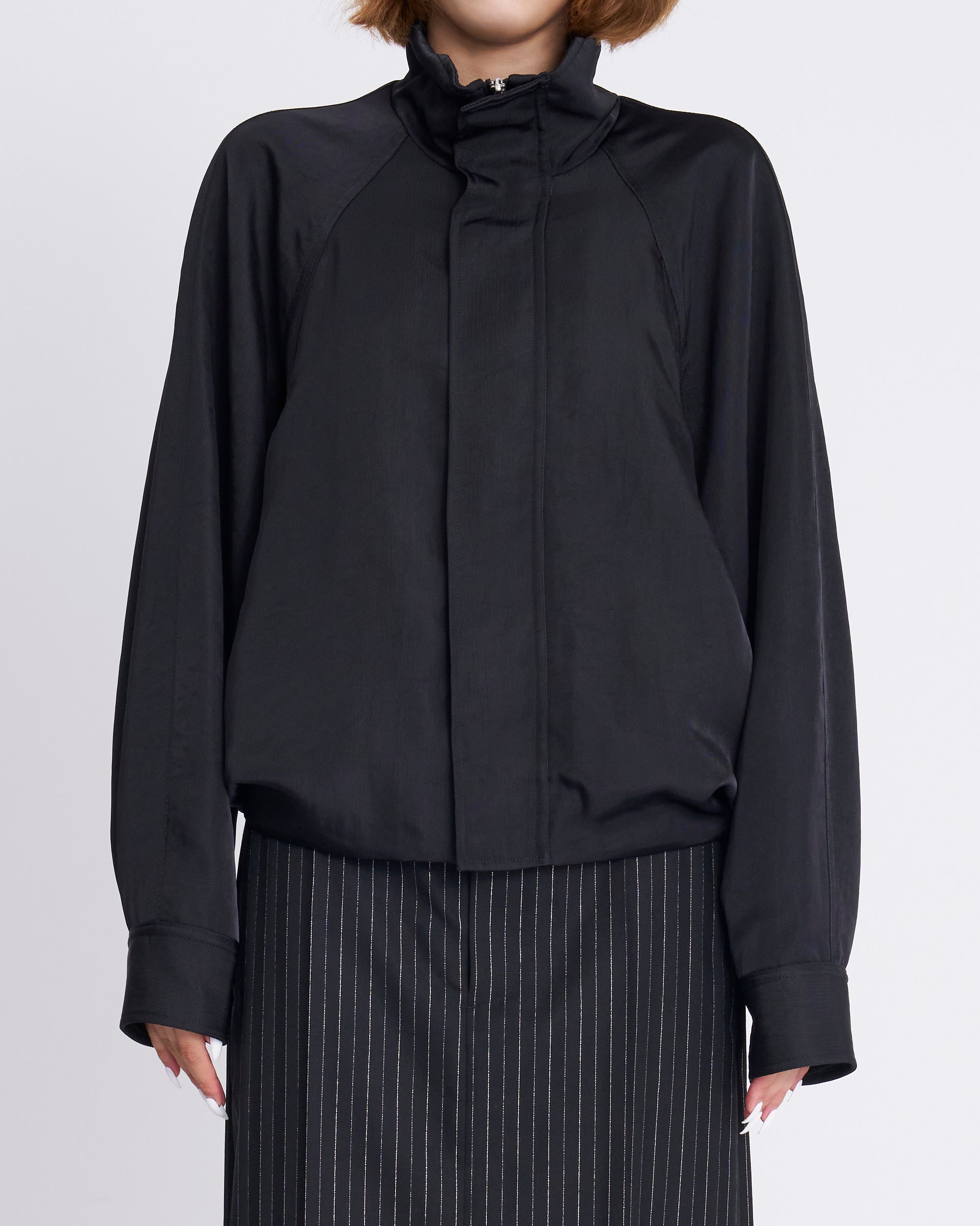 KANAKO SAKAI】ナイロンボンバー ブラック | 日本製 ボンバー