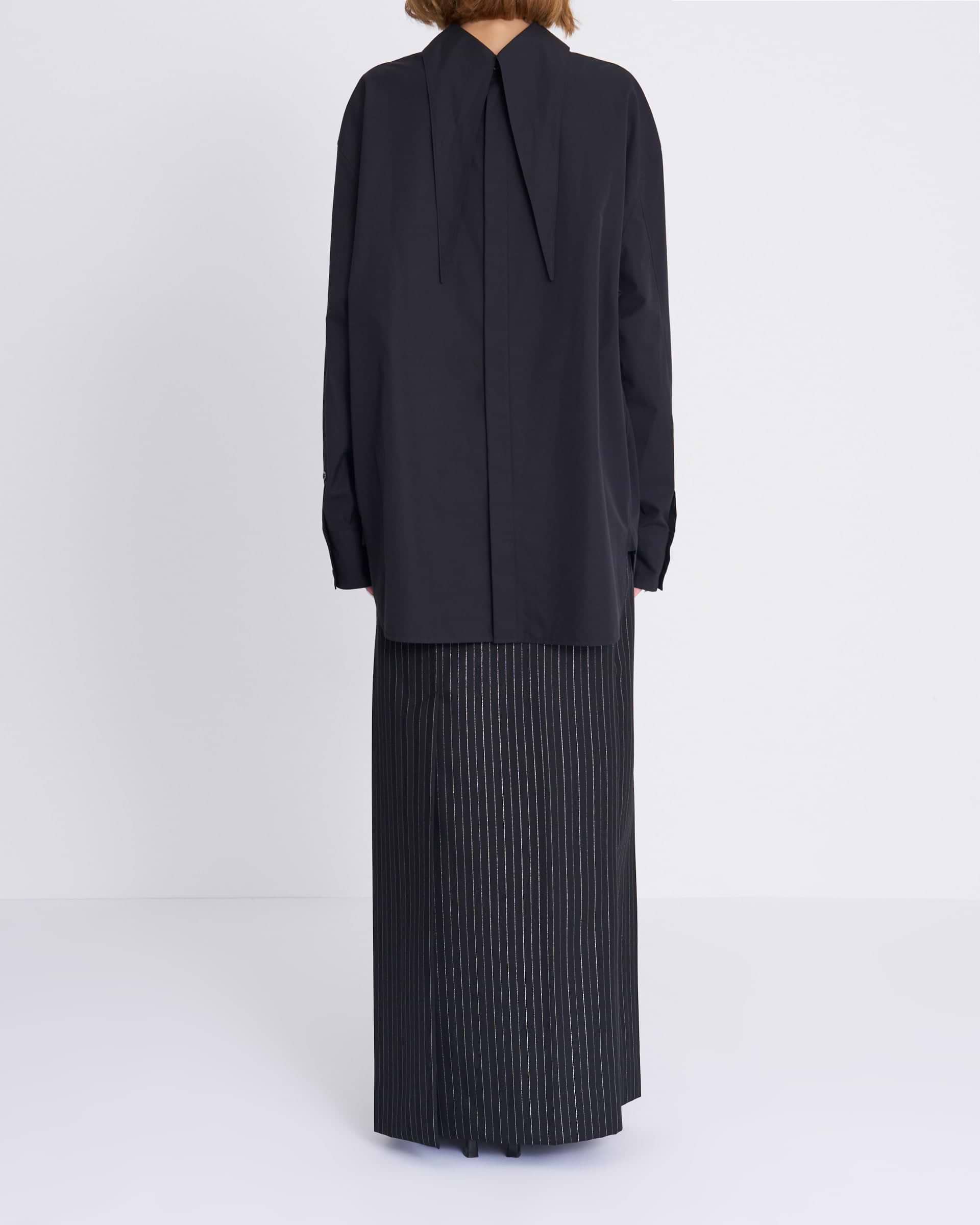 KANAKO SAKAI】エンブロイダードシャツ ブラック | 日本製 刺繍 | F