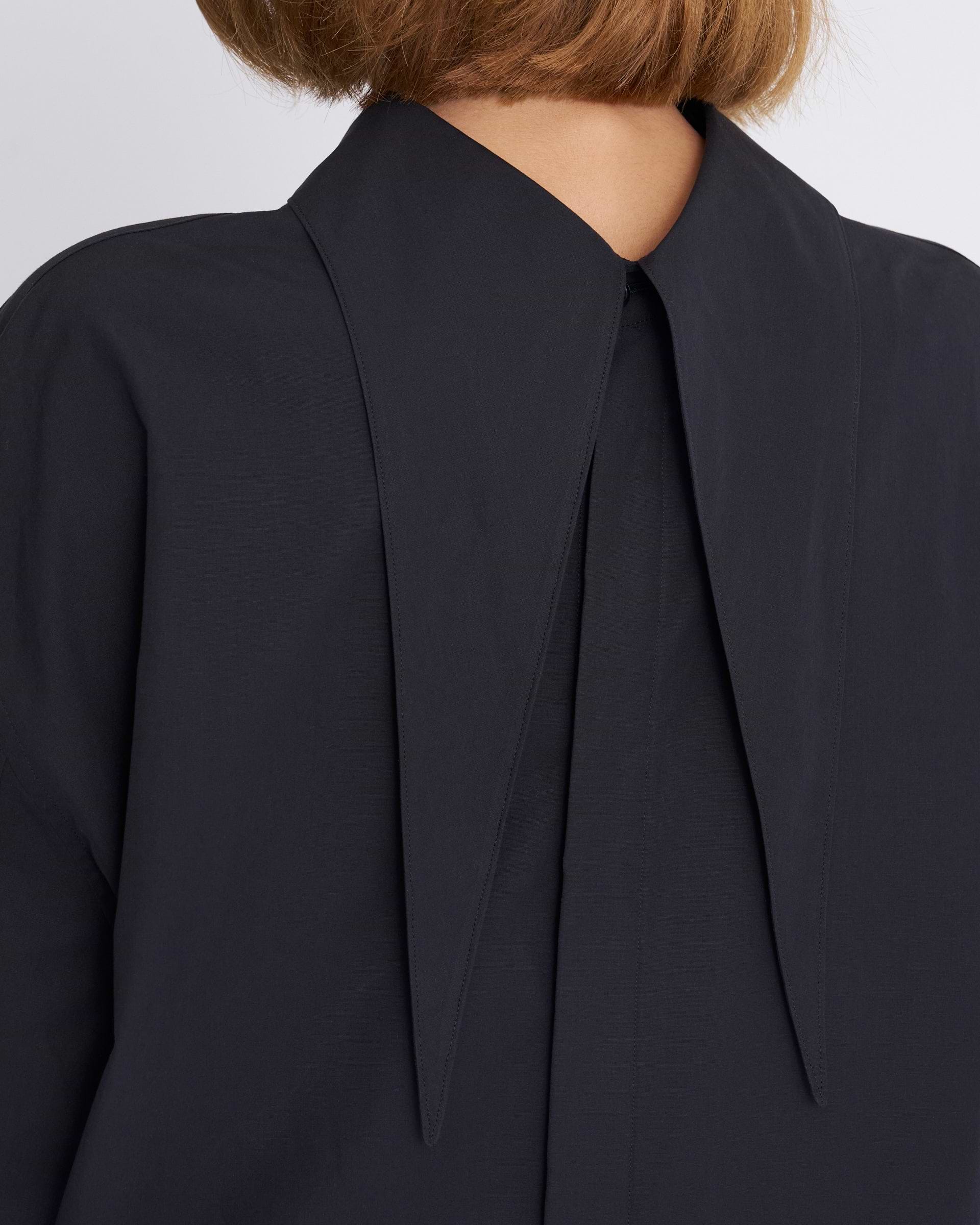 KANAKO SAKAI】エンブロイダードシャツ ブラック | 日本製 刺繍 | F