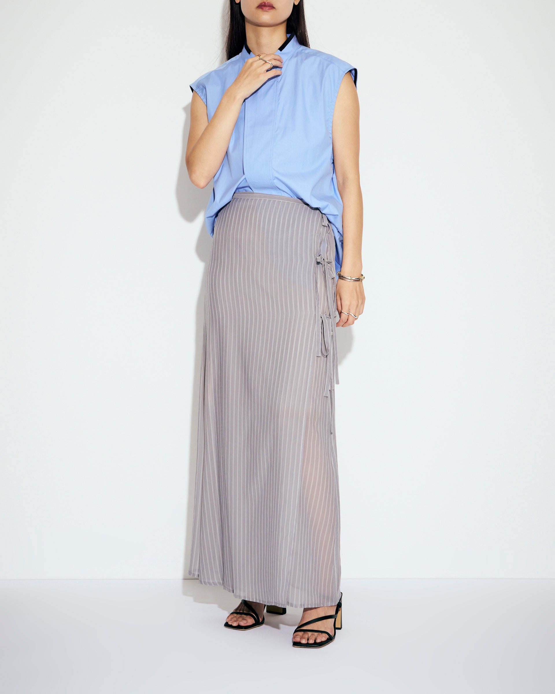 アイレネ　スカート アイレネ - IRENE | Color Gabardine Tape Skirt-Bordeaux-34の