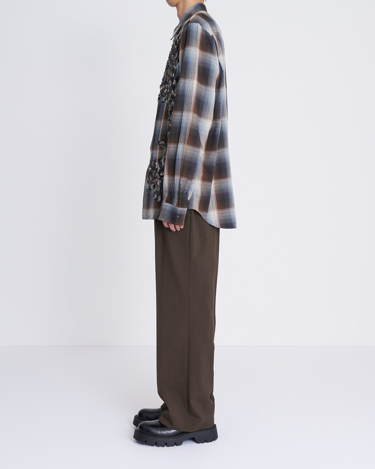 【25AW】チェックエンブロイダリーシャツ