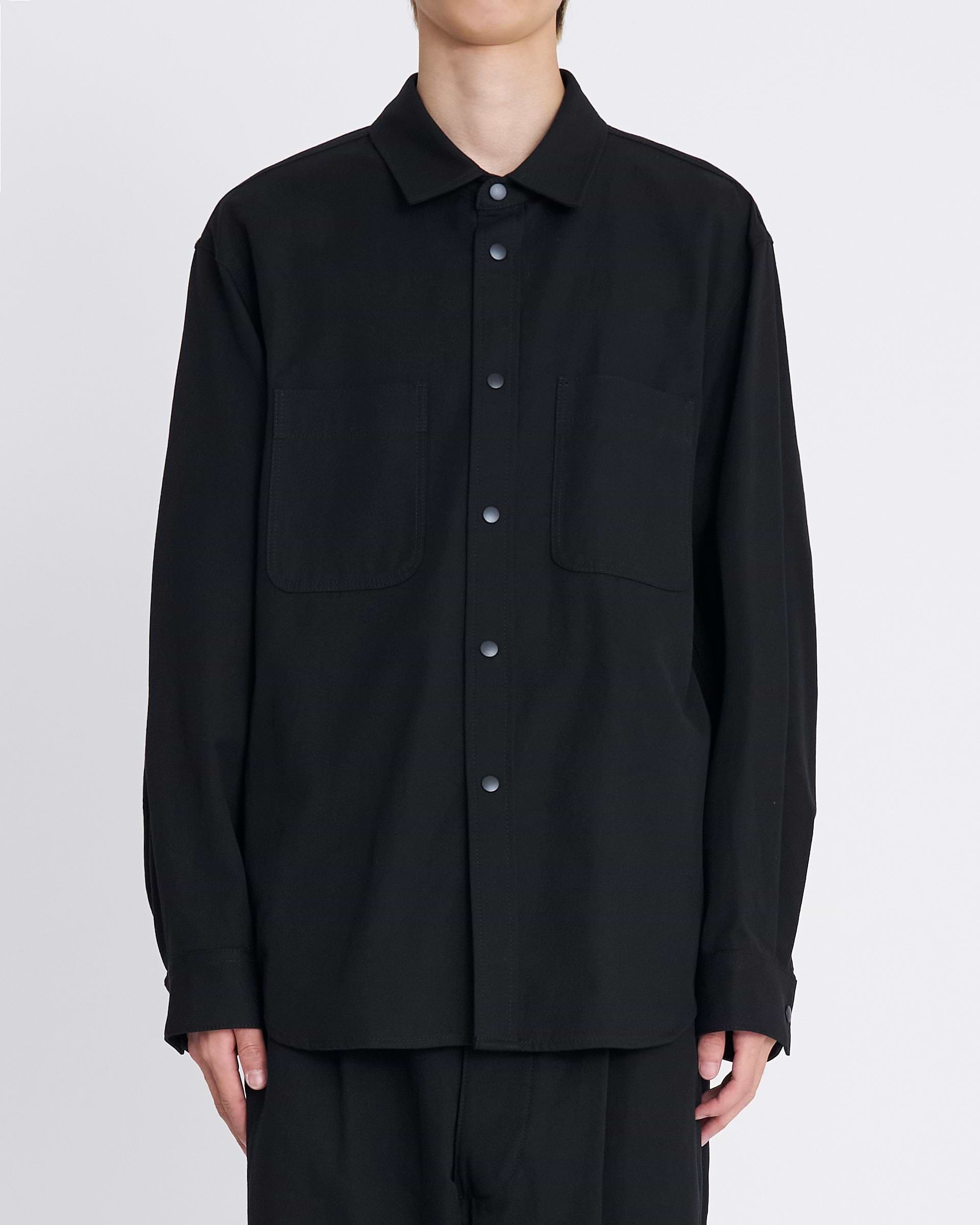 早い者勝ち！STONE  ブラックメタルナイロンシャツジャケット L nylon metal overshirt ナイロンメタルオーバーシャツ ナイロン