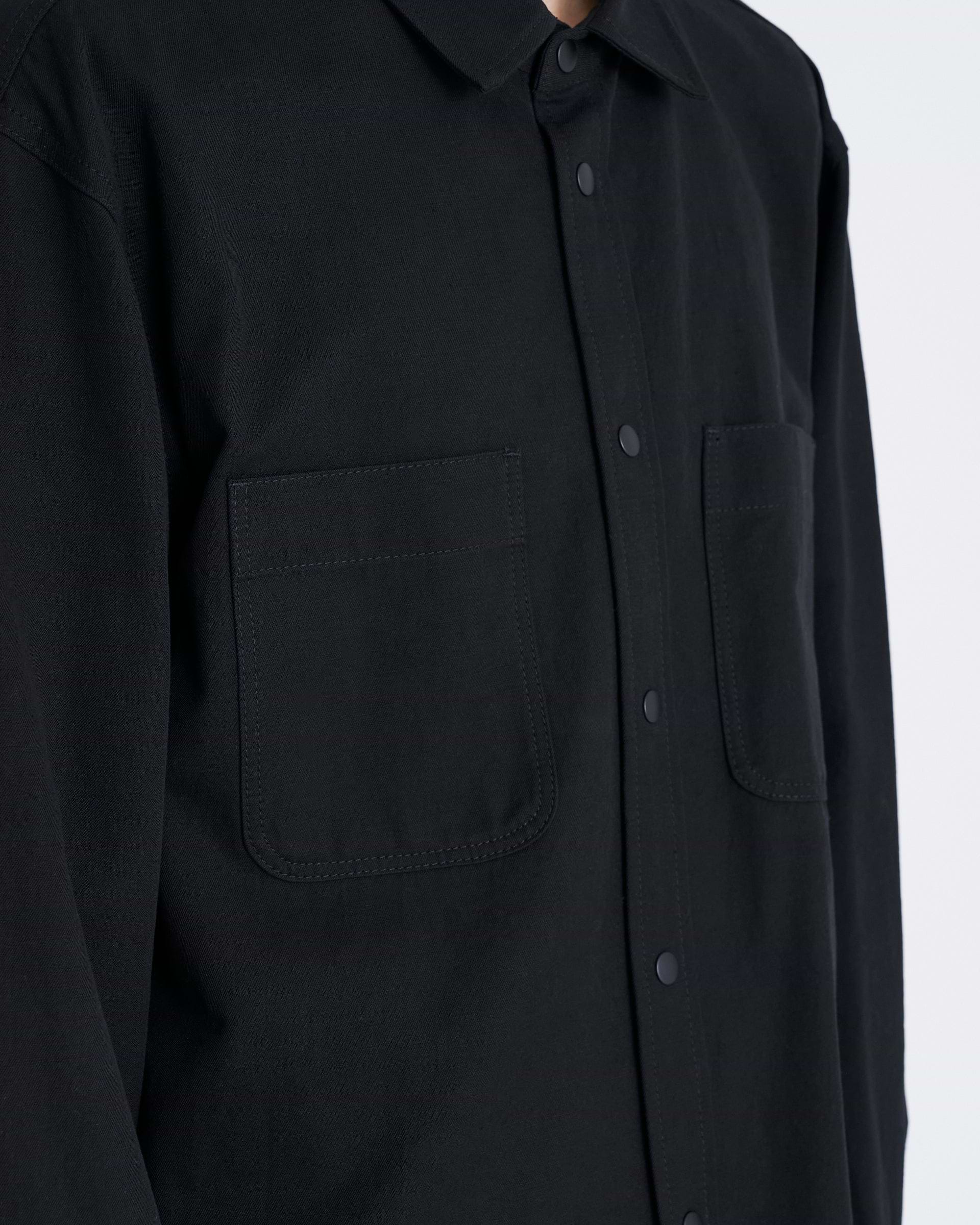 早い者勝ち！STONE  ブラックメタルナイロンシャツジャケット L nylon metal overshirt ナイロンメタルオーバーシャツ ナイロン