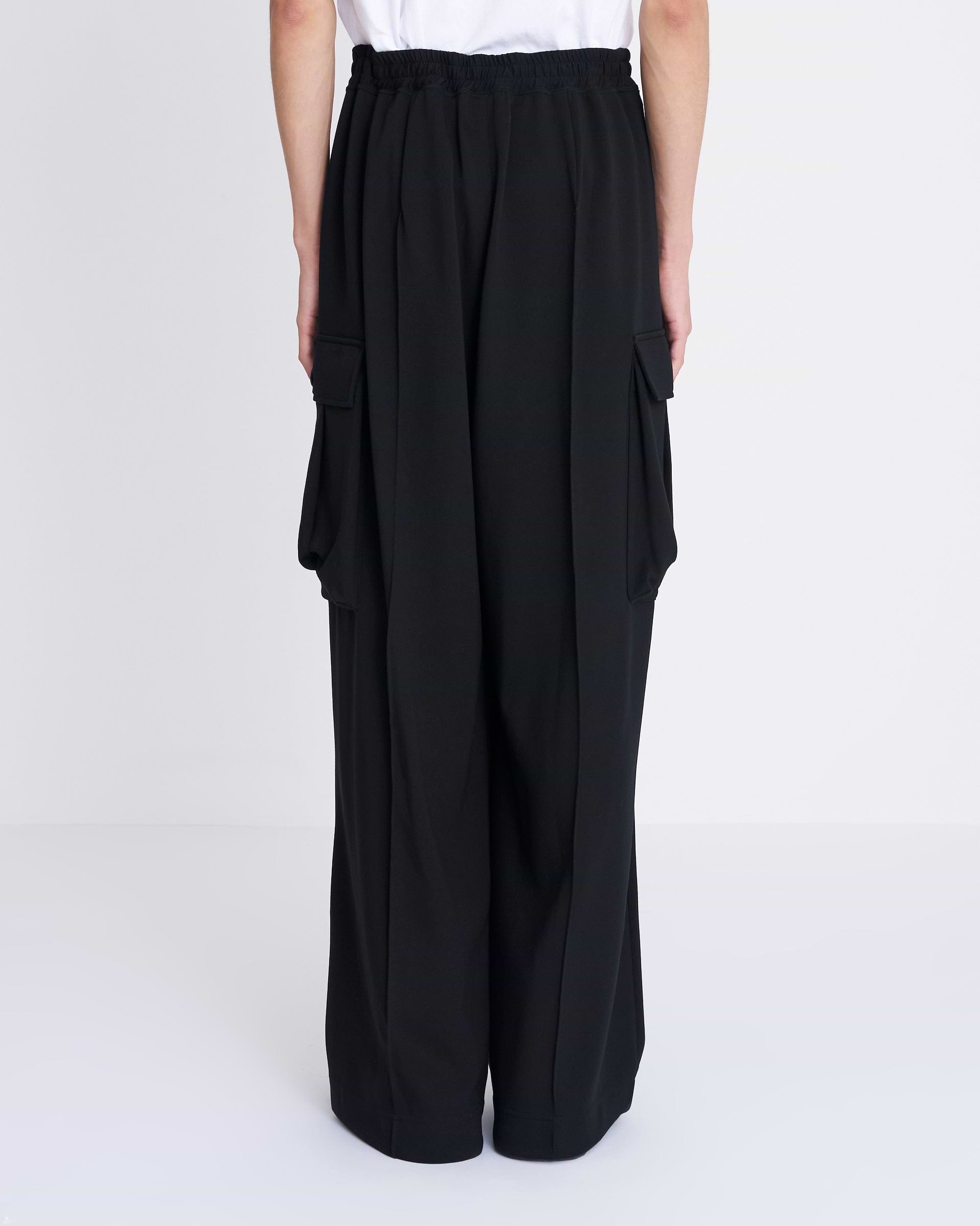 th products】ワイドカーゴパンツ ブラック | 日本製 ストレート