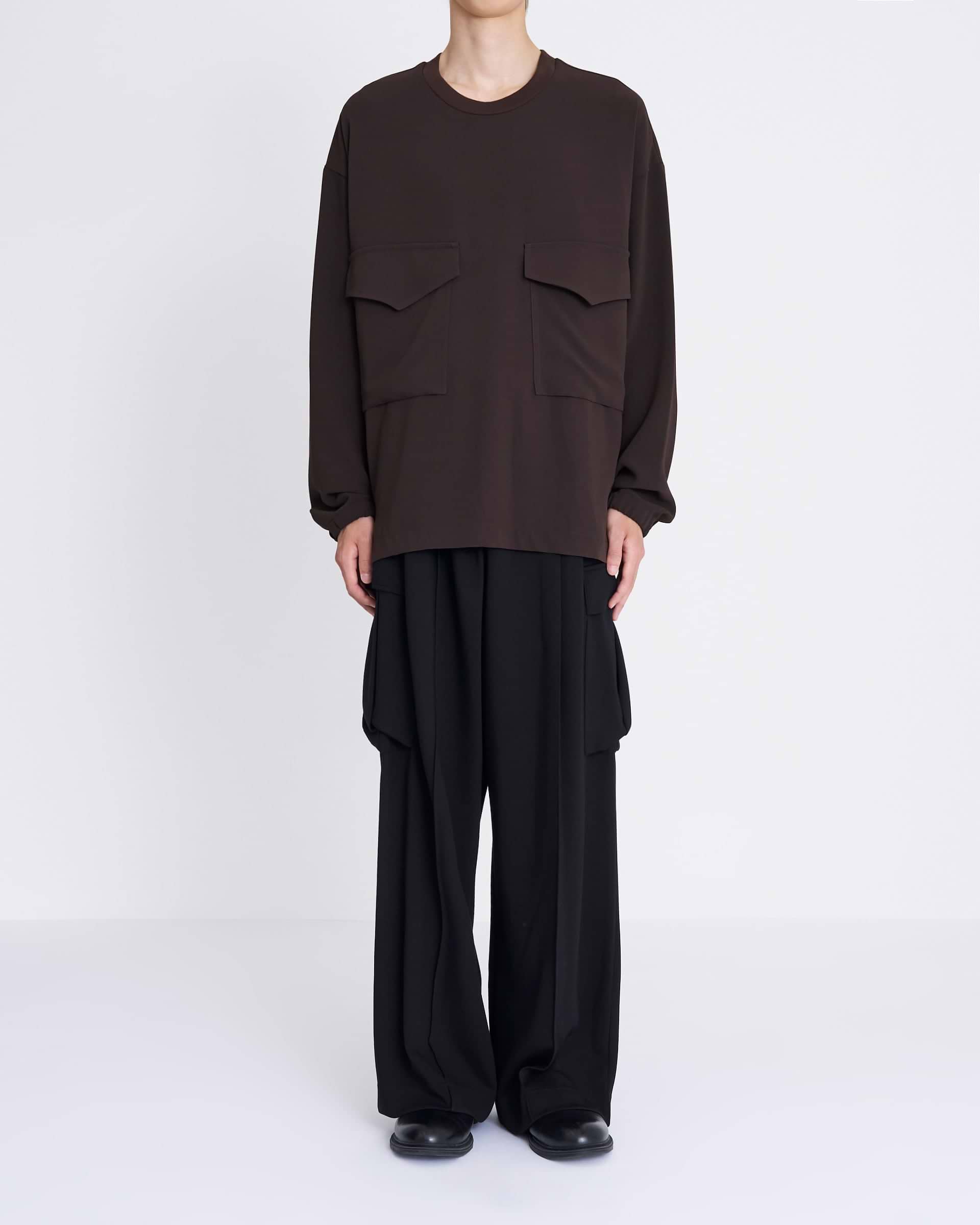 th products】ワイドカーゴパンツ ブラック | 日本製 ストレート