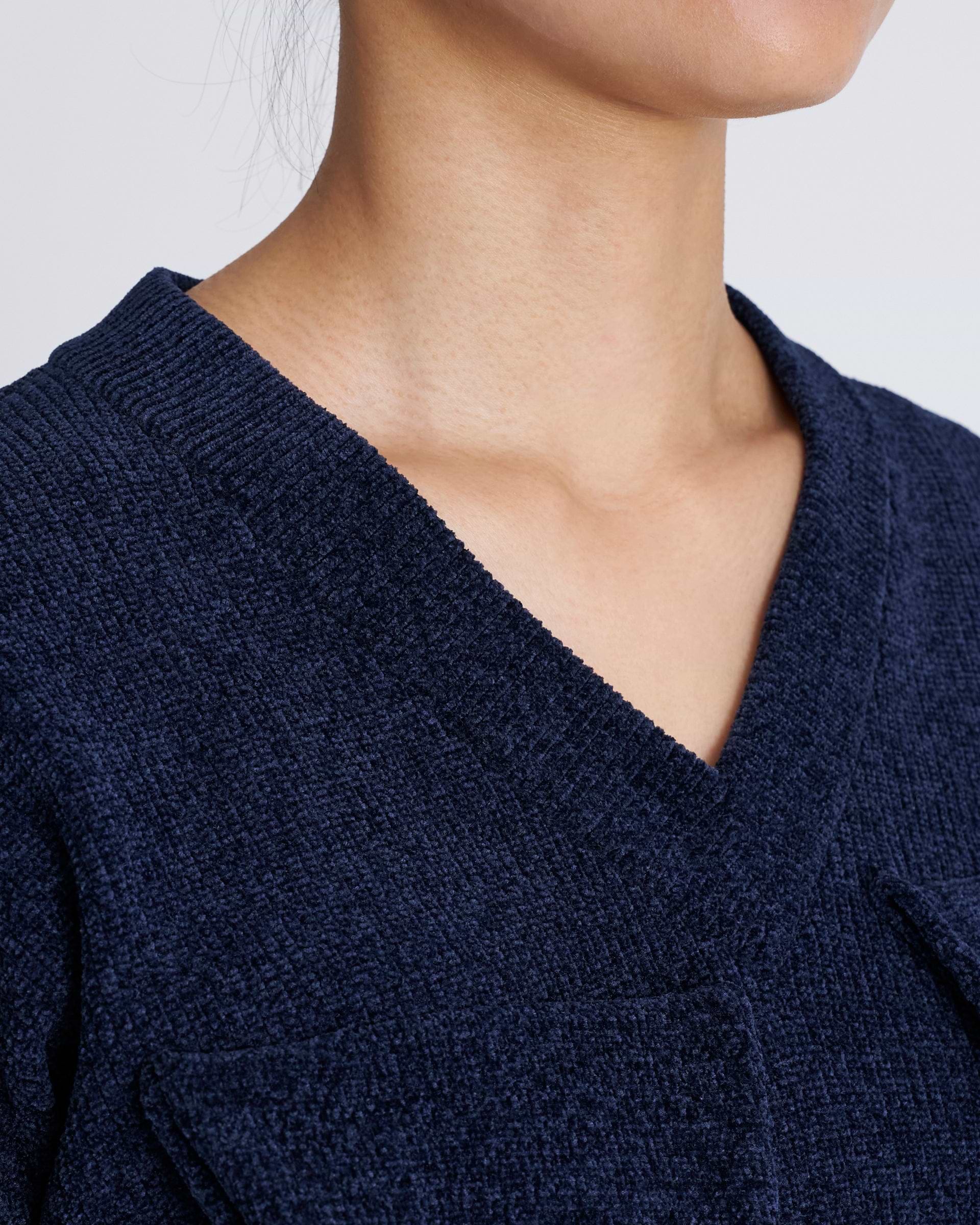 kotohayokozawa】T*D* Vネックニットトップ ネイビー | 海外製 プル