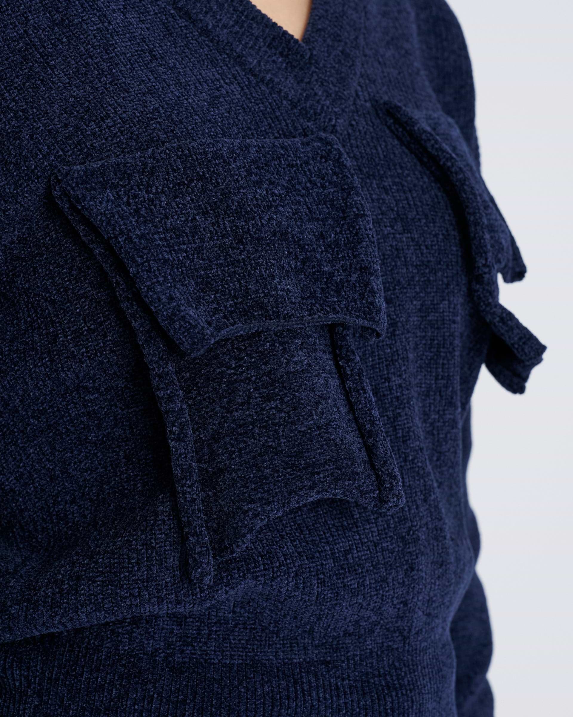 kotohayokozawa】T*D* Vネックニットトップ ネイビー | 海外製 プル