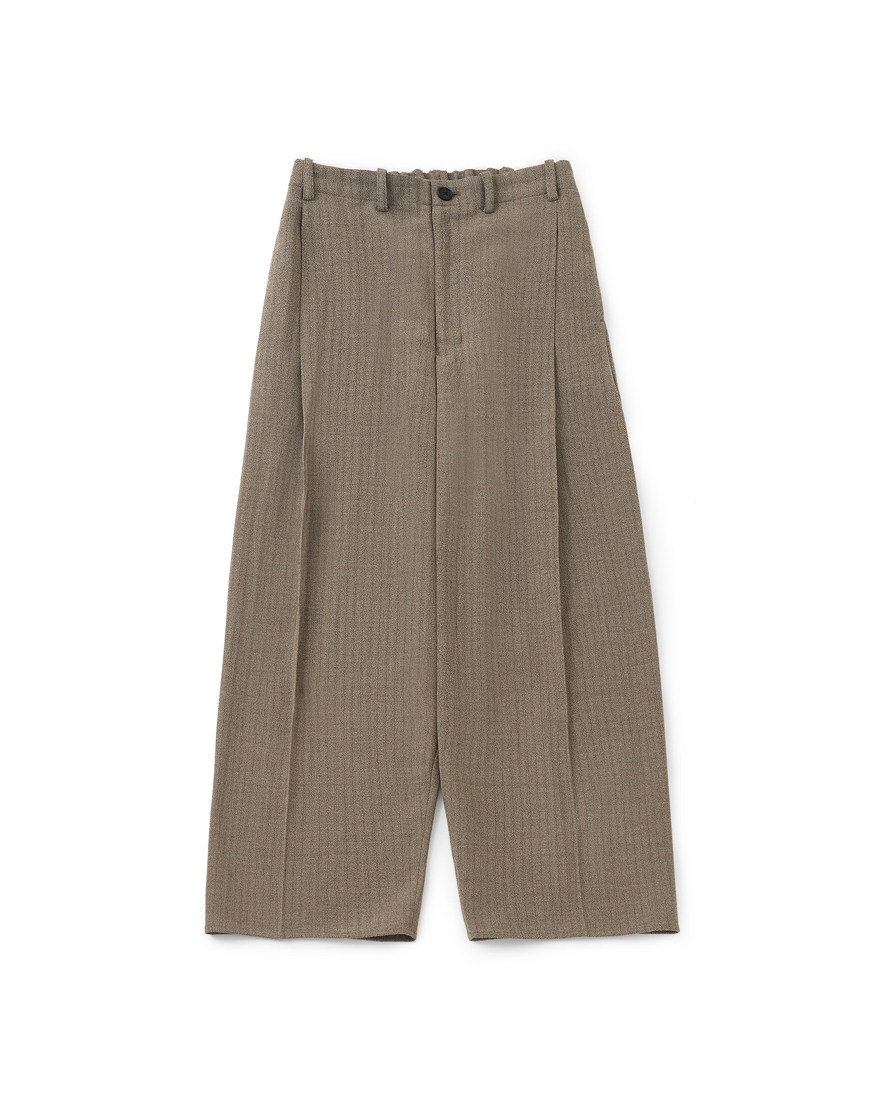 【25AW】ドレーピングクロッチボックスプリーツトラウザーズ（ヘリンボーン）