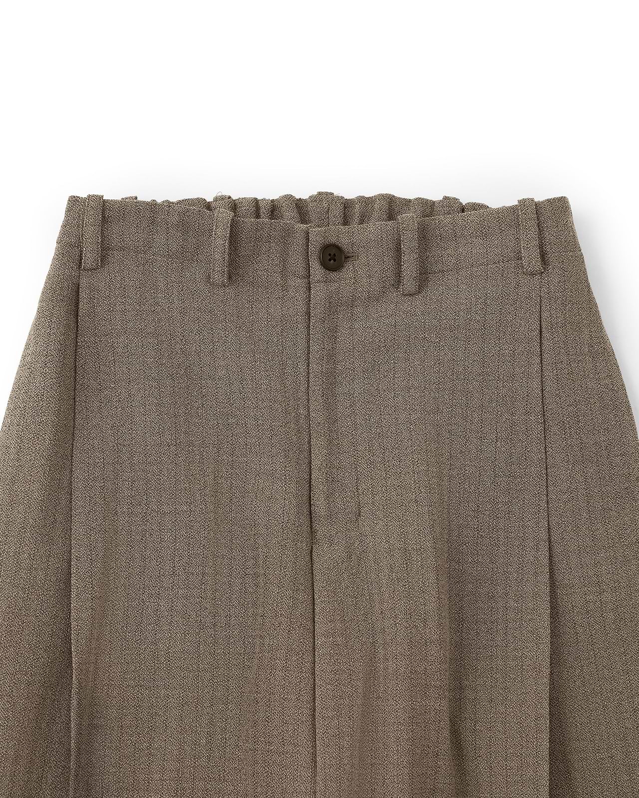 【25AW】ドレーピングクロッチボックスプリーツトラウザーズ(ヘリンボーン)