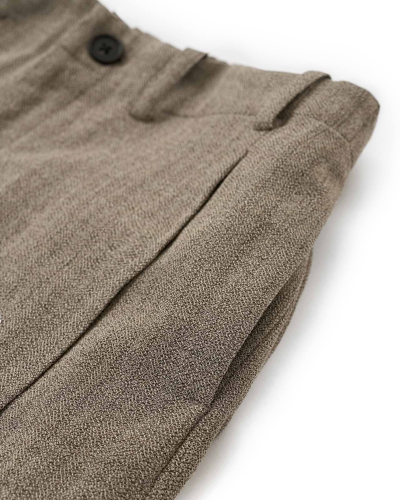 【25AW】ドレーピングクロッチボックスプリーツトラウザーズ(ヘリンボーン)