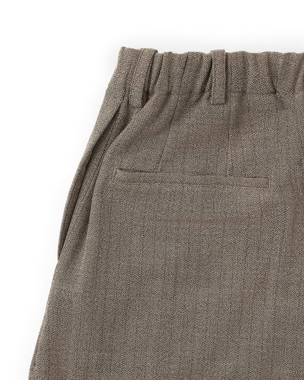 【25AW】ドレーピングクロッチボックスプリーツトラウザーズ(ヘリンボーン)