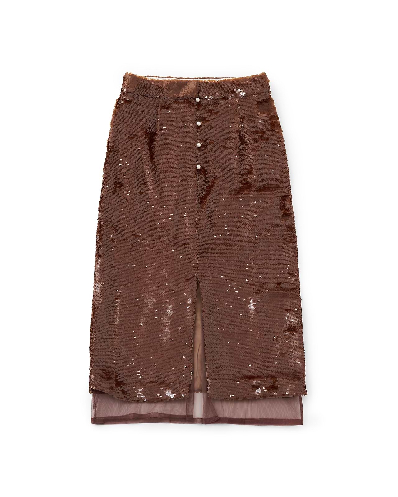 【25AW】チュールレイヤードスパンコールスカート