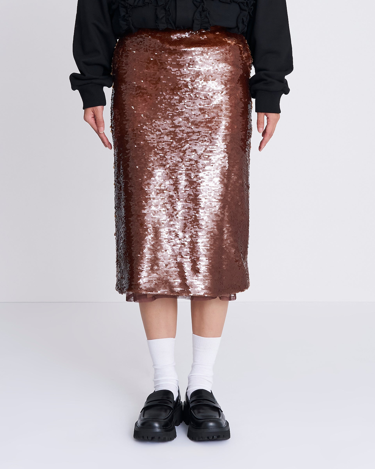 【25AW】チュールレイヤードスパンコールスカート