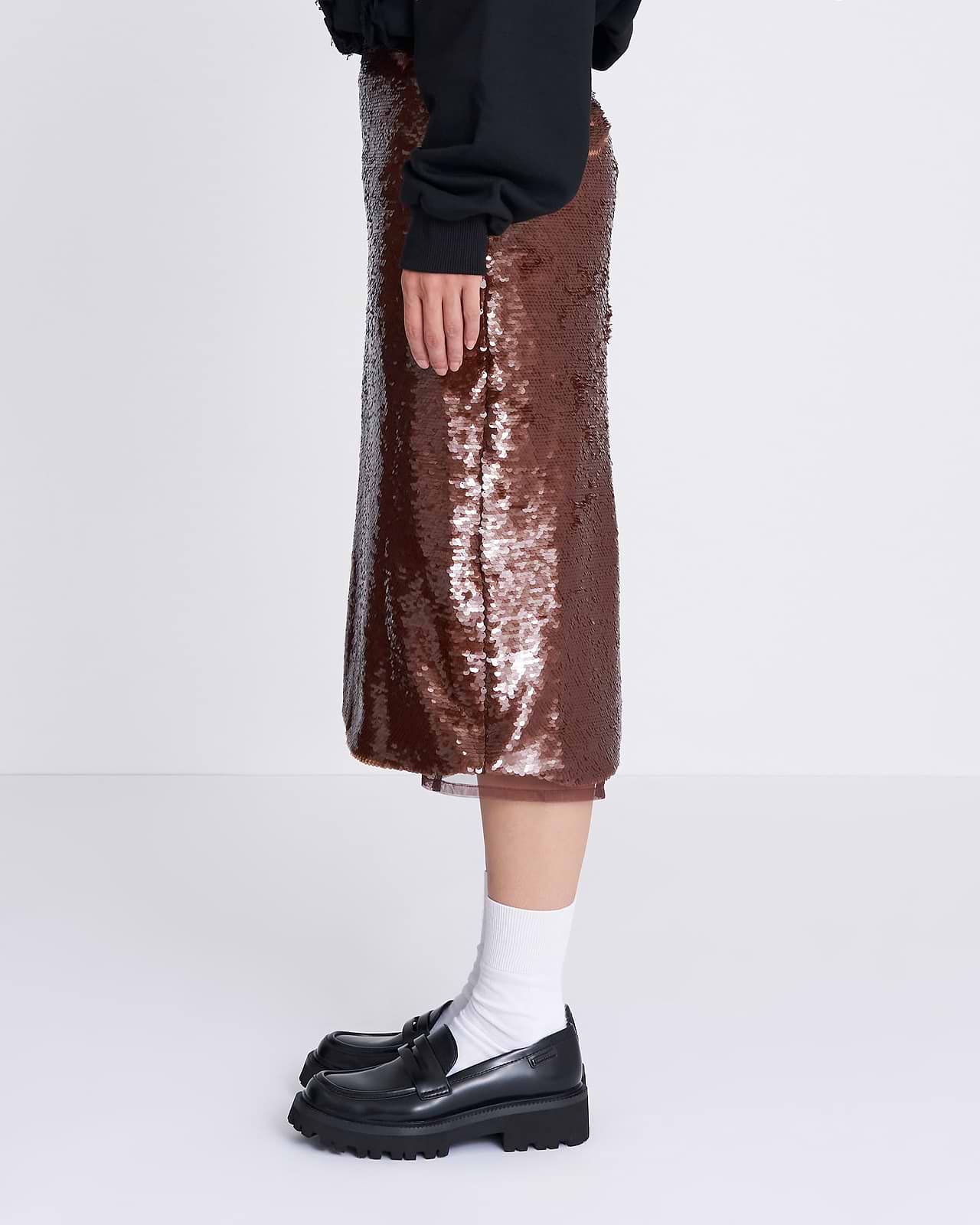 【25AW】チュールレイヤードスパンコールスカート