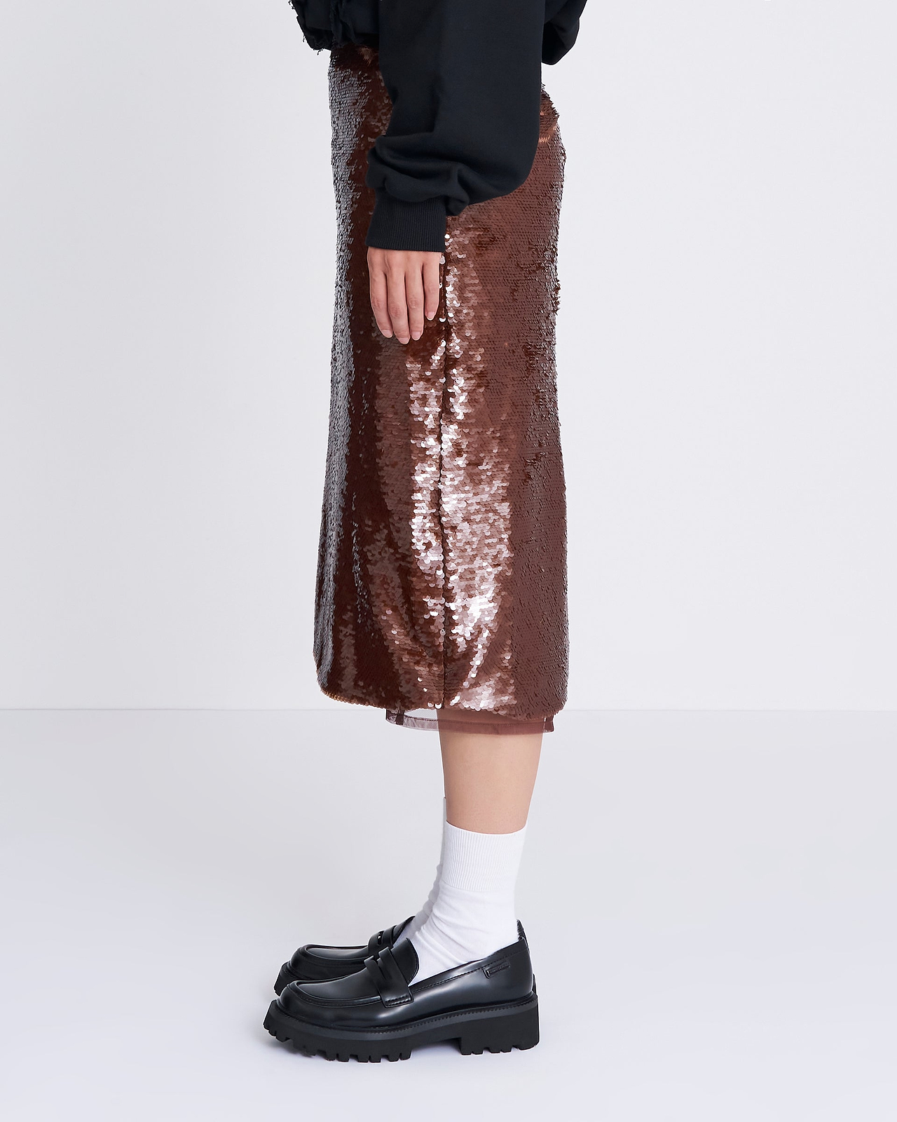 【25AW】チュールレイヤードスパンコールスカート