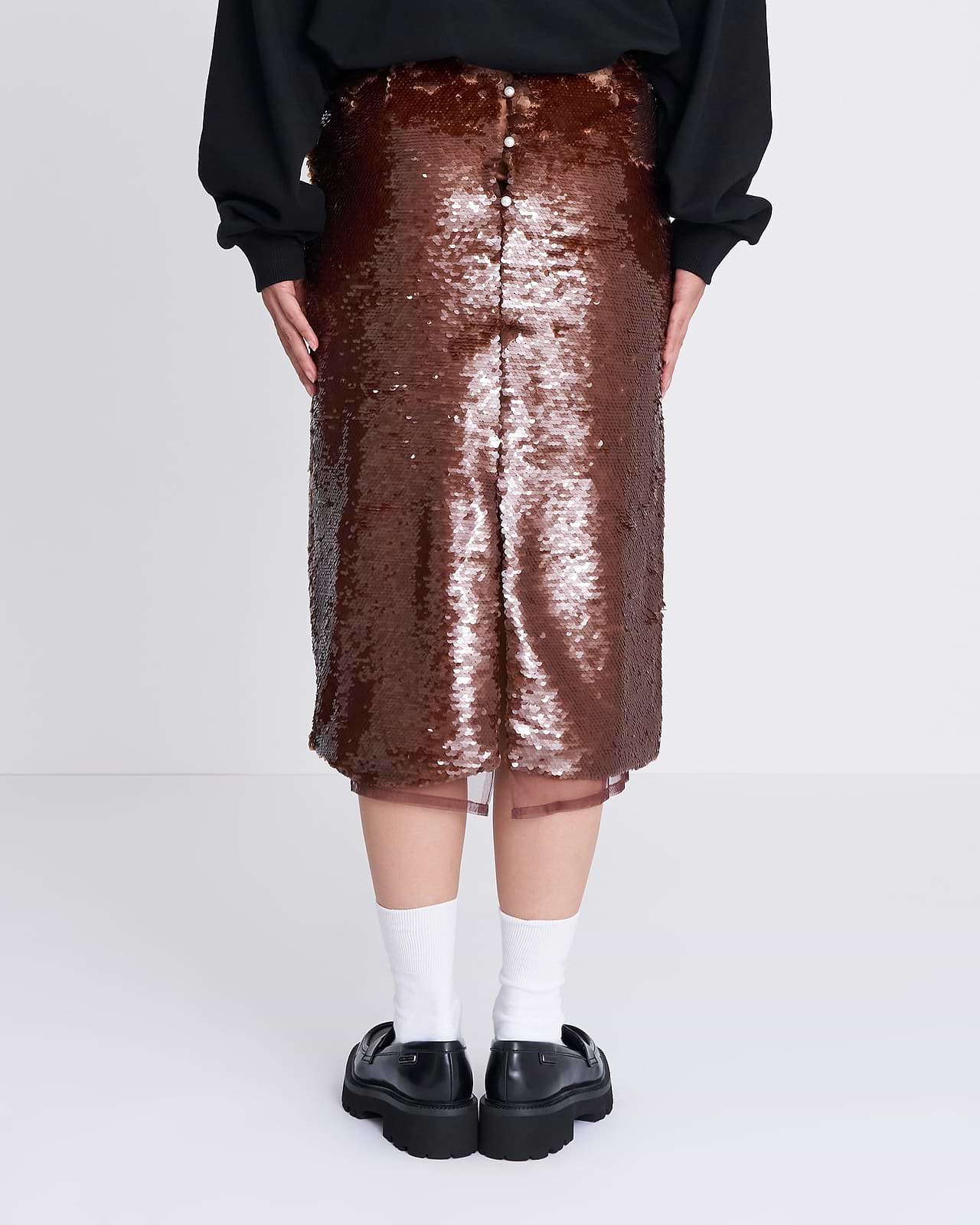 【25AW】チュールレイヤードスパンコールスカート