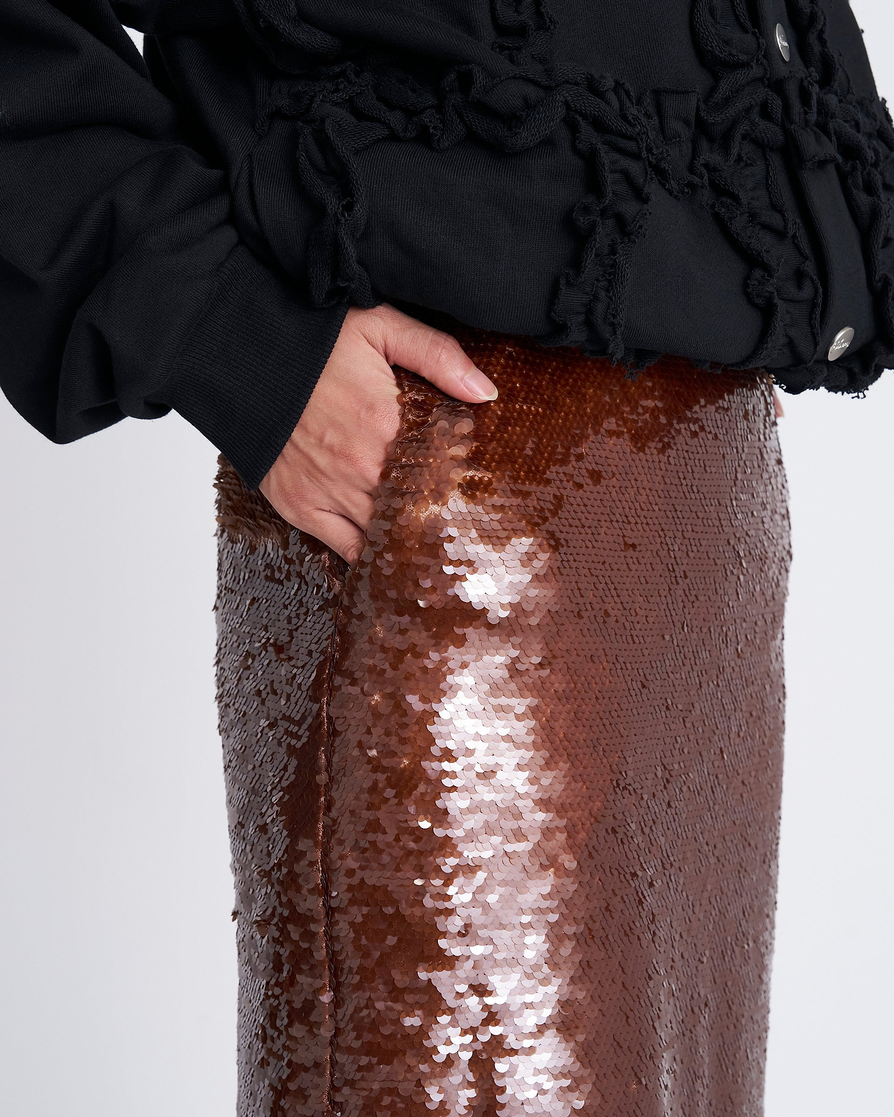 【25AW】チュールレイヤードスパンコールスカート