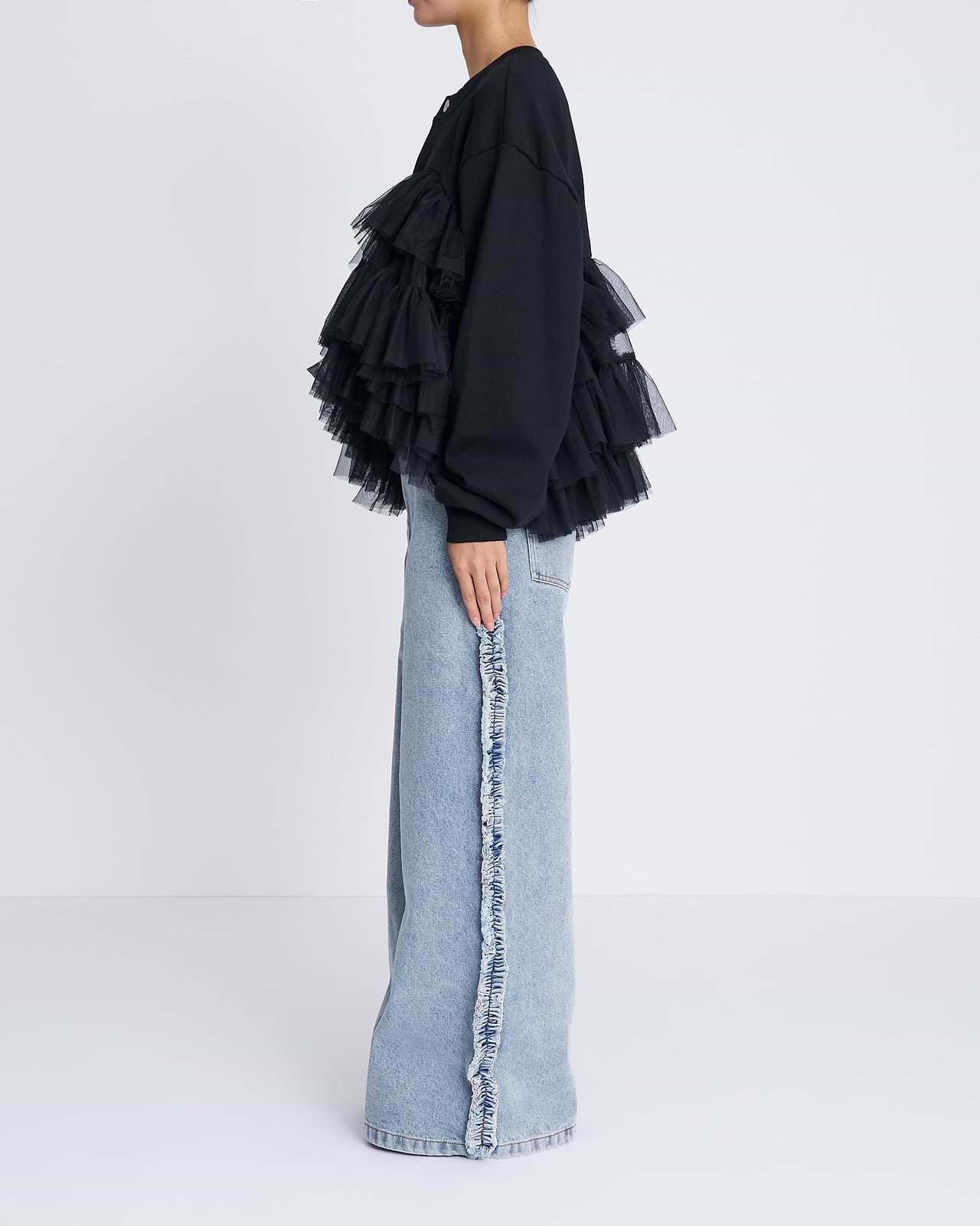 【25AW】チュールジャージーカーディガン