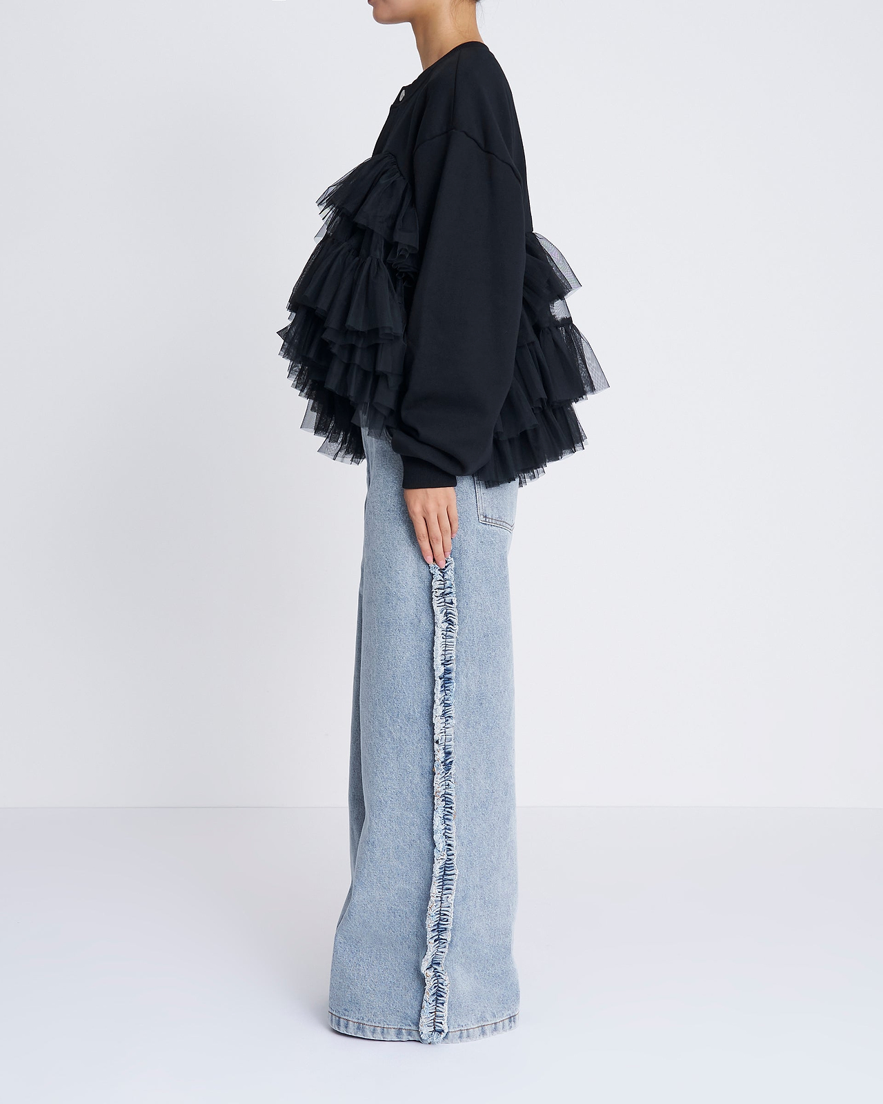 【25AW】チュールジャージーカーディガン
