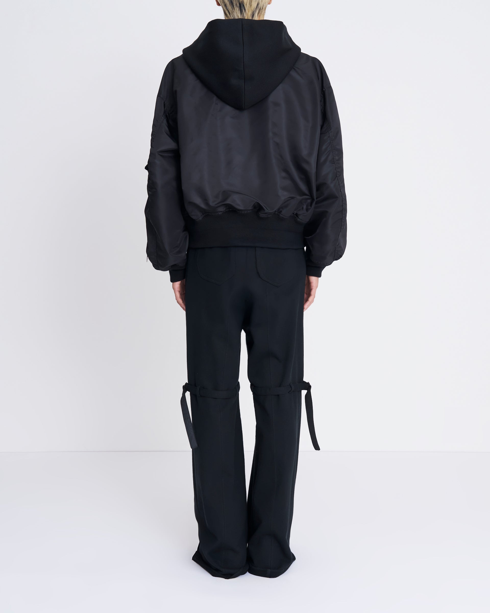 Tamme】ノッチドラペルフードMA-1 | ブラック | 日本製 ブルゾン | F