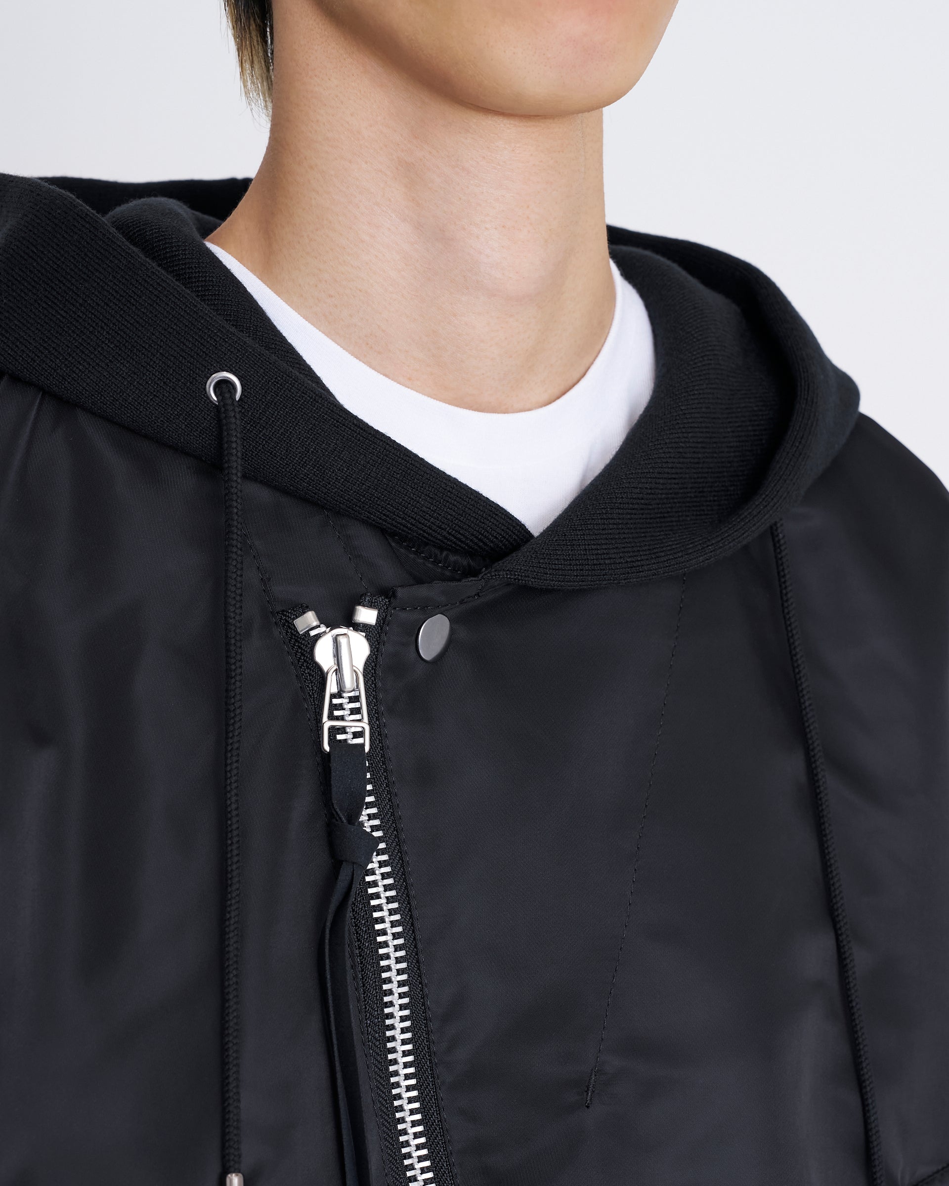 Tamme】ノッチドラペルフードMA-1 | ブラック | 日本製 ブルゾン | F