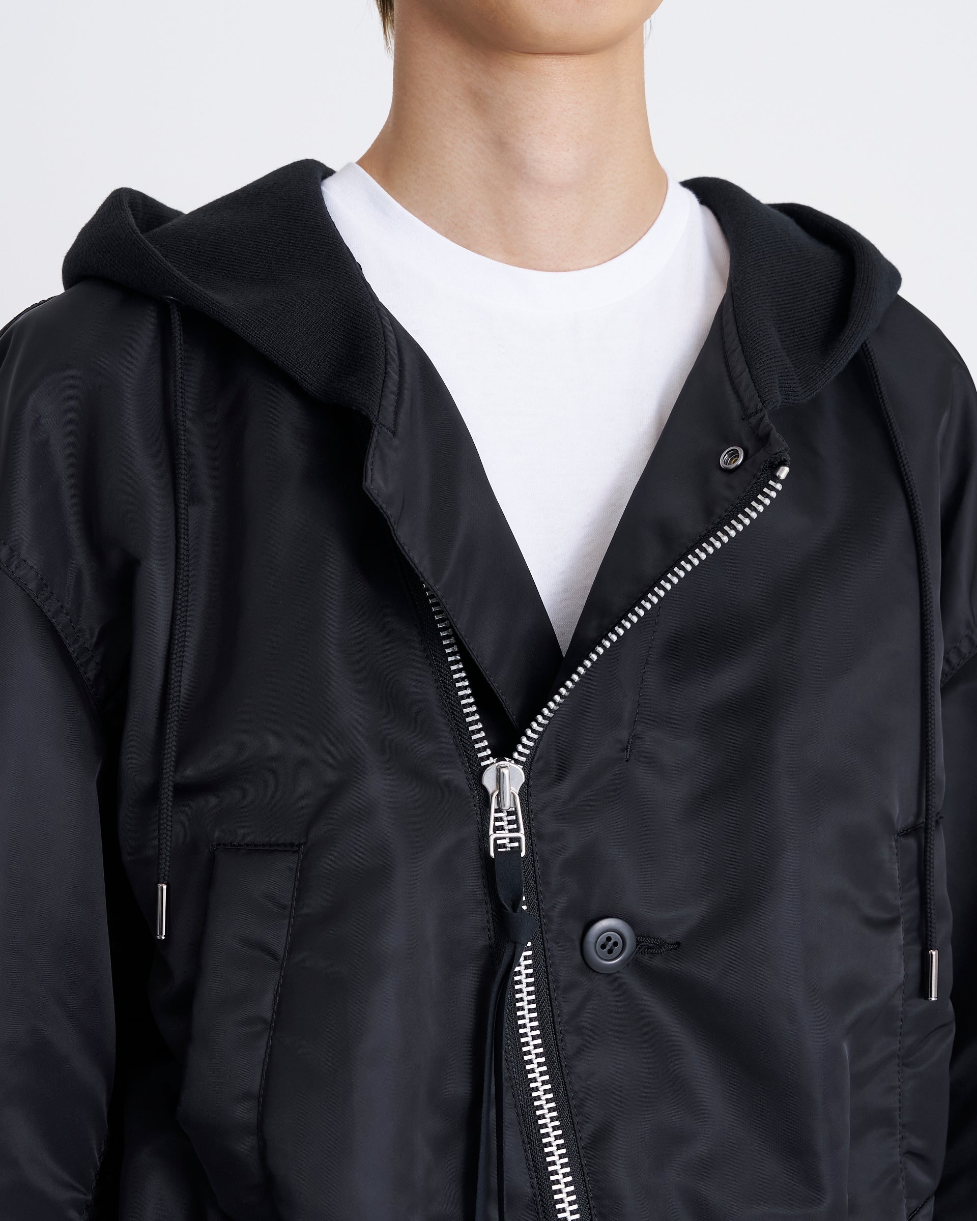 Tamme】ノッチドラペルフードMA-1 | ブラック | 日本製 ブルゾン | F